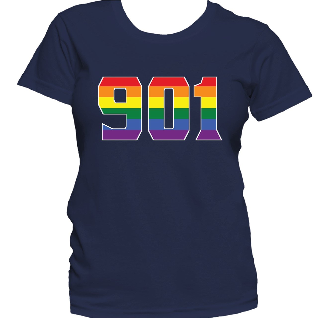 901 Area Code Memphis TN Gay Pride LGBT Rainbow Women's T-Shirt