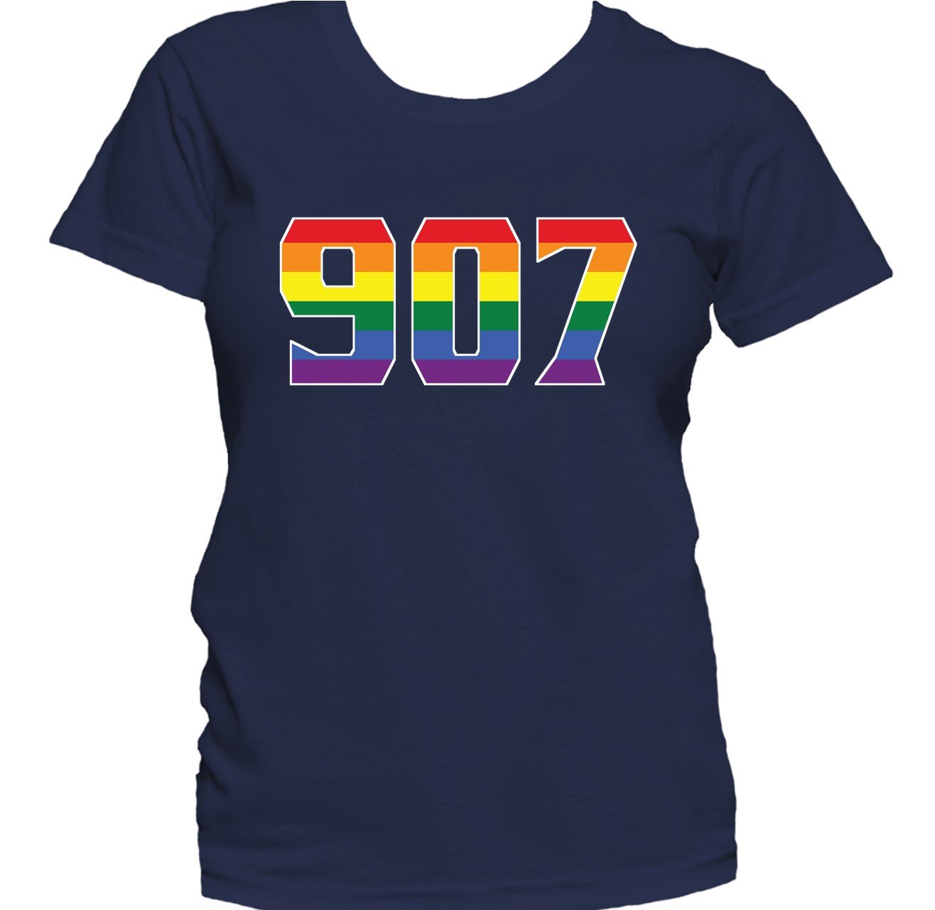 907 Area Code Anchorage AK Gay Pride LGBT Rainbow Women's T-Shirt