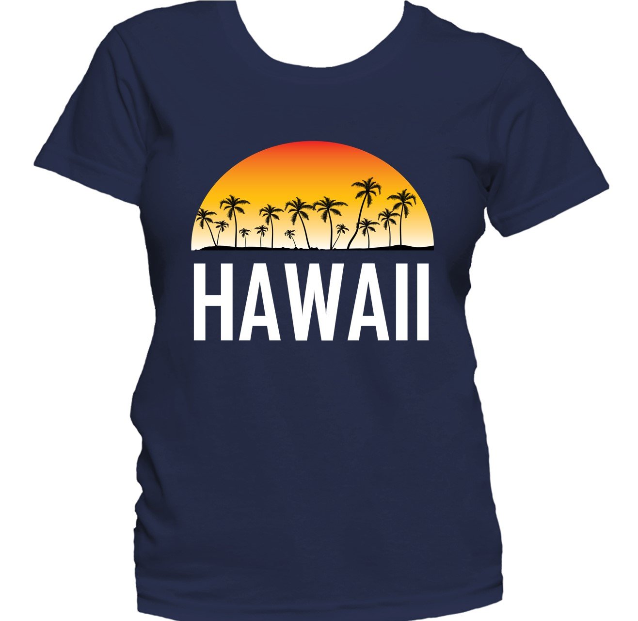 Hawaii Sunset And Palm Trees Beach Vacation Women's T-Shirt