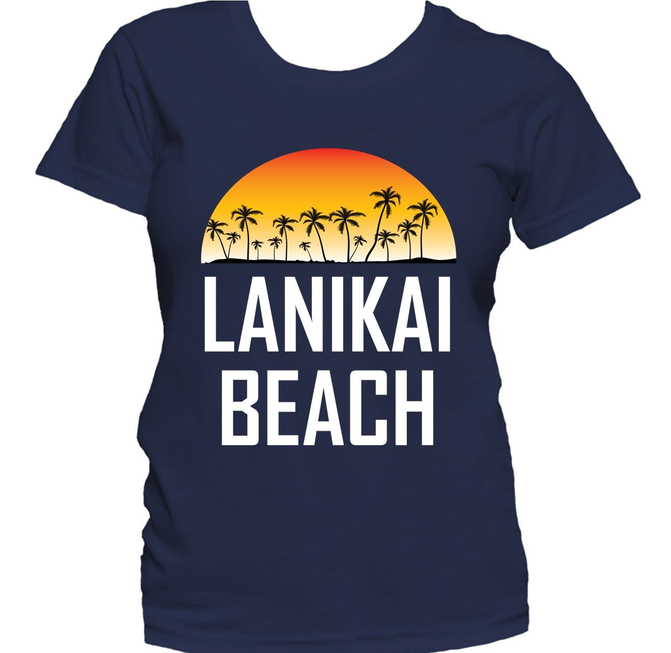 Lanikai Beach Hawaii Sunset Palm Trees Beach Vacation Shirt