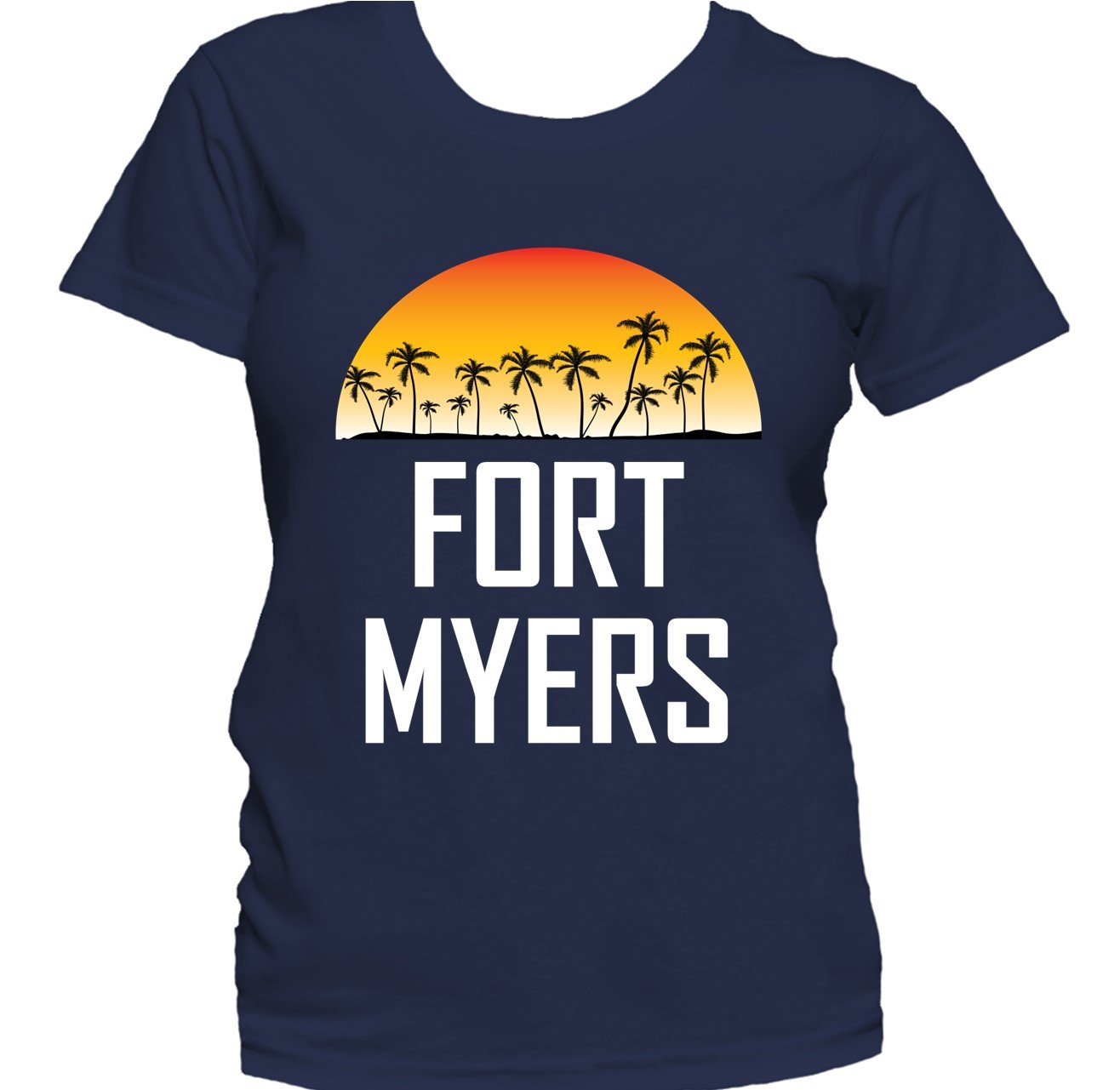 Fort Myers Florida Sunset Palm Trees Beach Vacation Women's T-Shirt