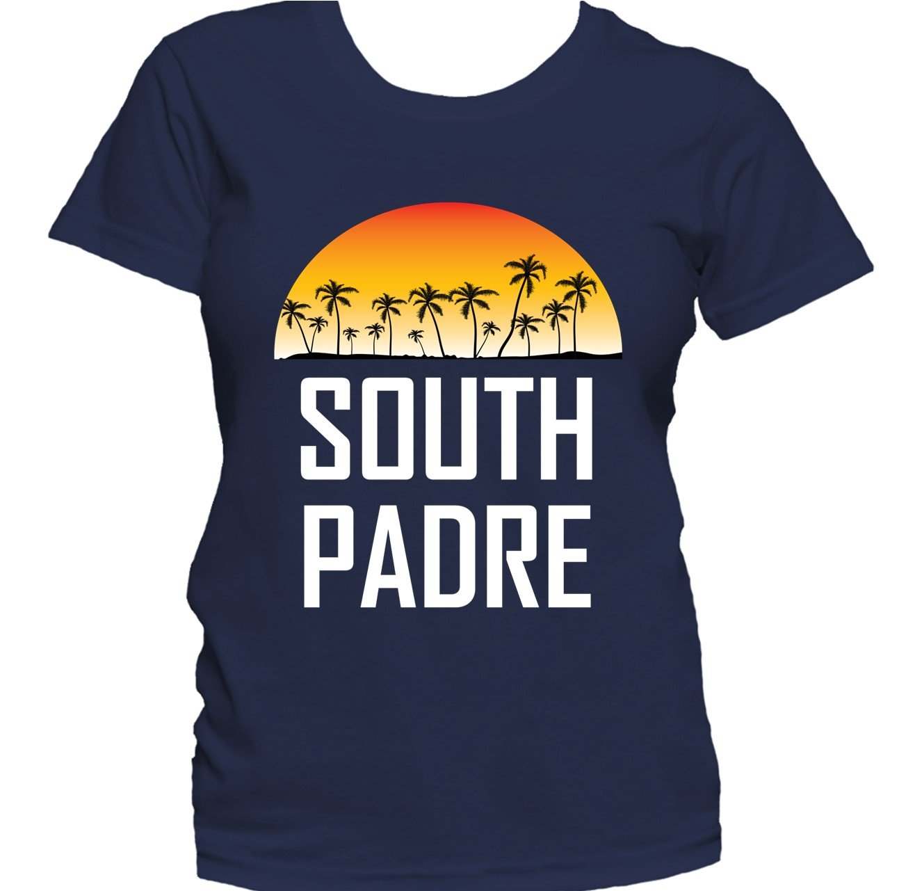 South Padre Island Sunset Palm Trees Beach Vacation Women's T-Shirt