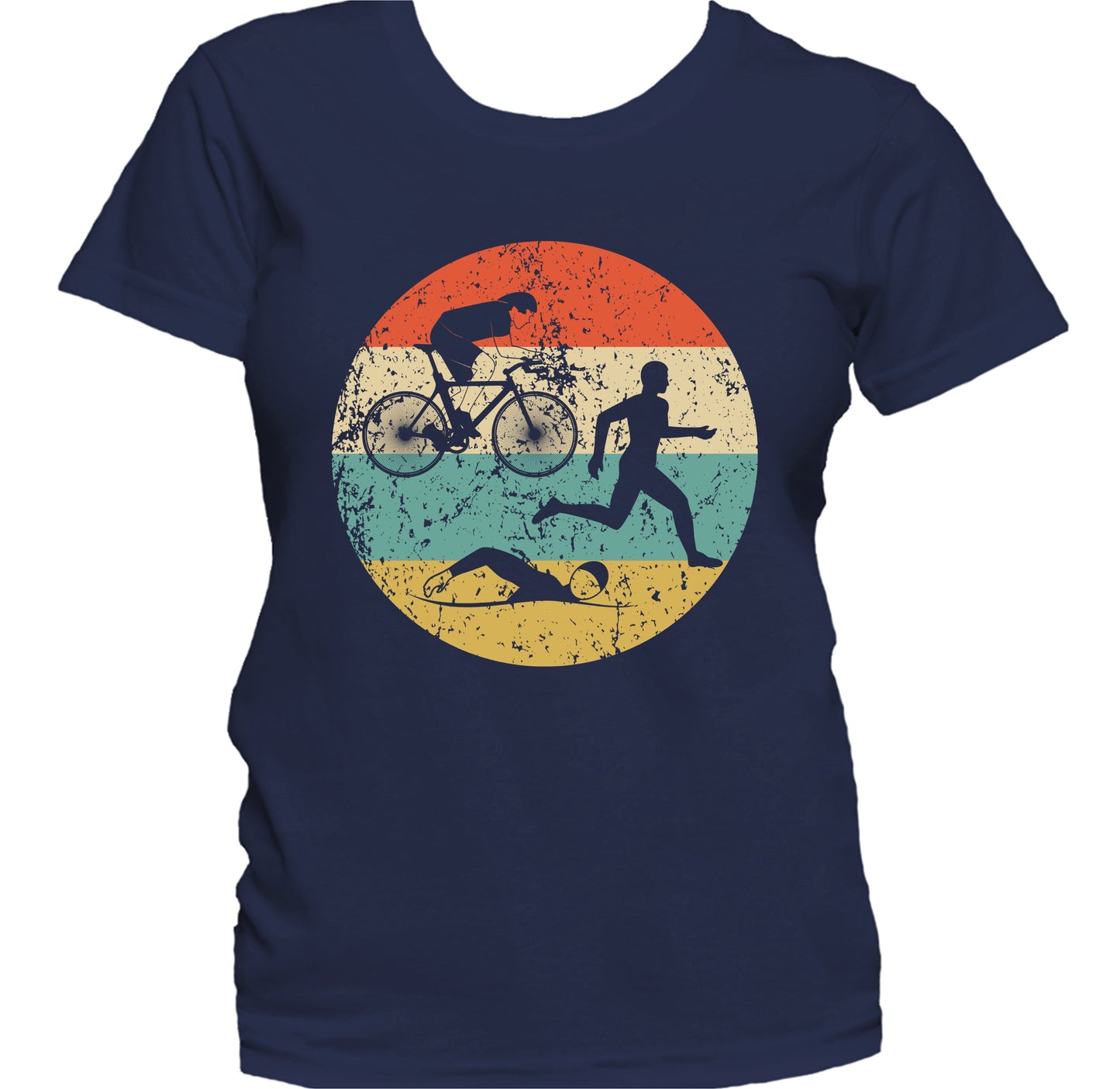 Triathlon Shirt - Retro Running Swimming Biking Icon Women's T-Shirt