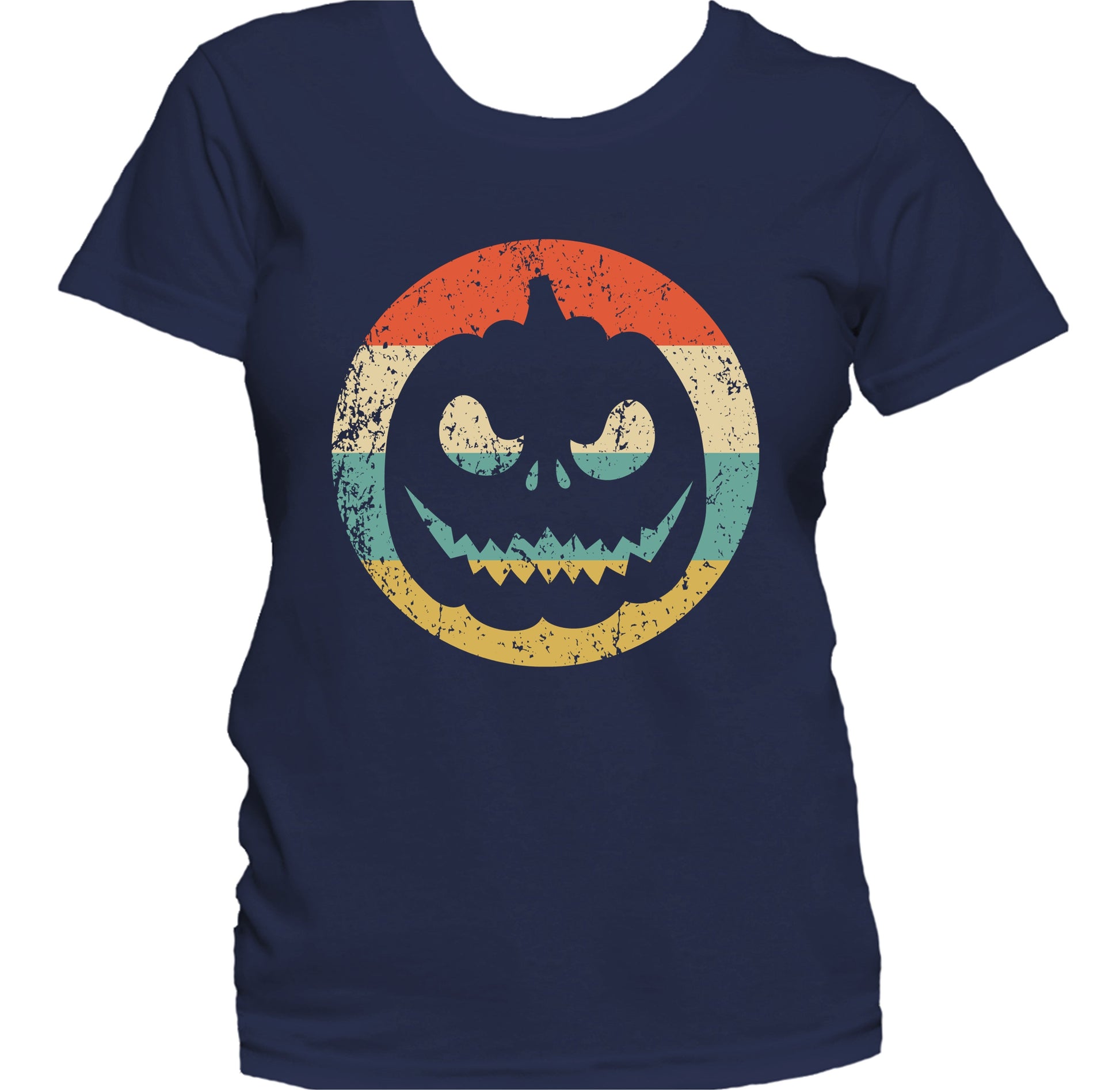 Halloween Spooky Scary Jackolantern Pumpkin Silhouette Retro Women's T-Shirt