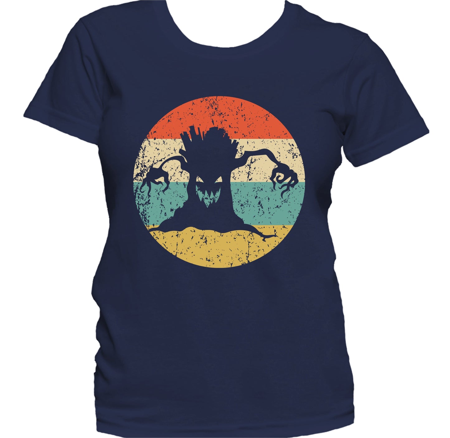 Retro Spooky Halloween Haunted Tree Silhouette Creepy Scary Women's T-Shirt