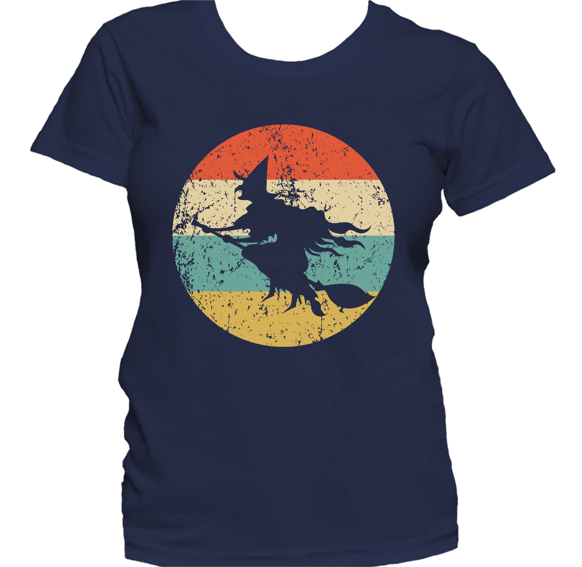 Retro Spooky Scary Flying Witch Silhouette Halloween Women's T-Shirt