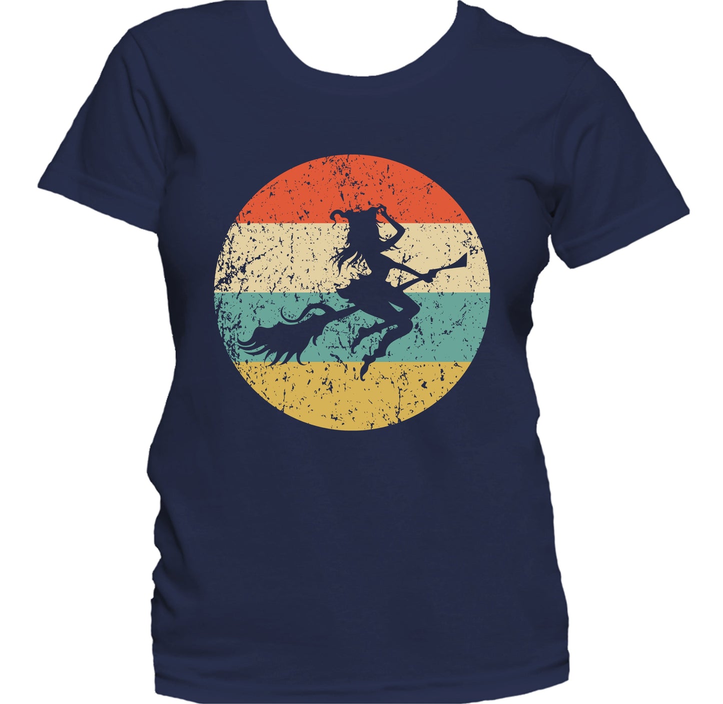 Retro Spooky Scary Witch Silhouette Creepy Halloween Women's T-Shirt