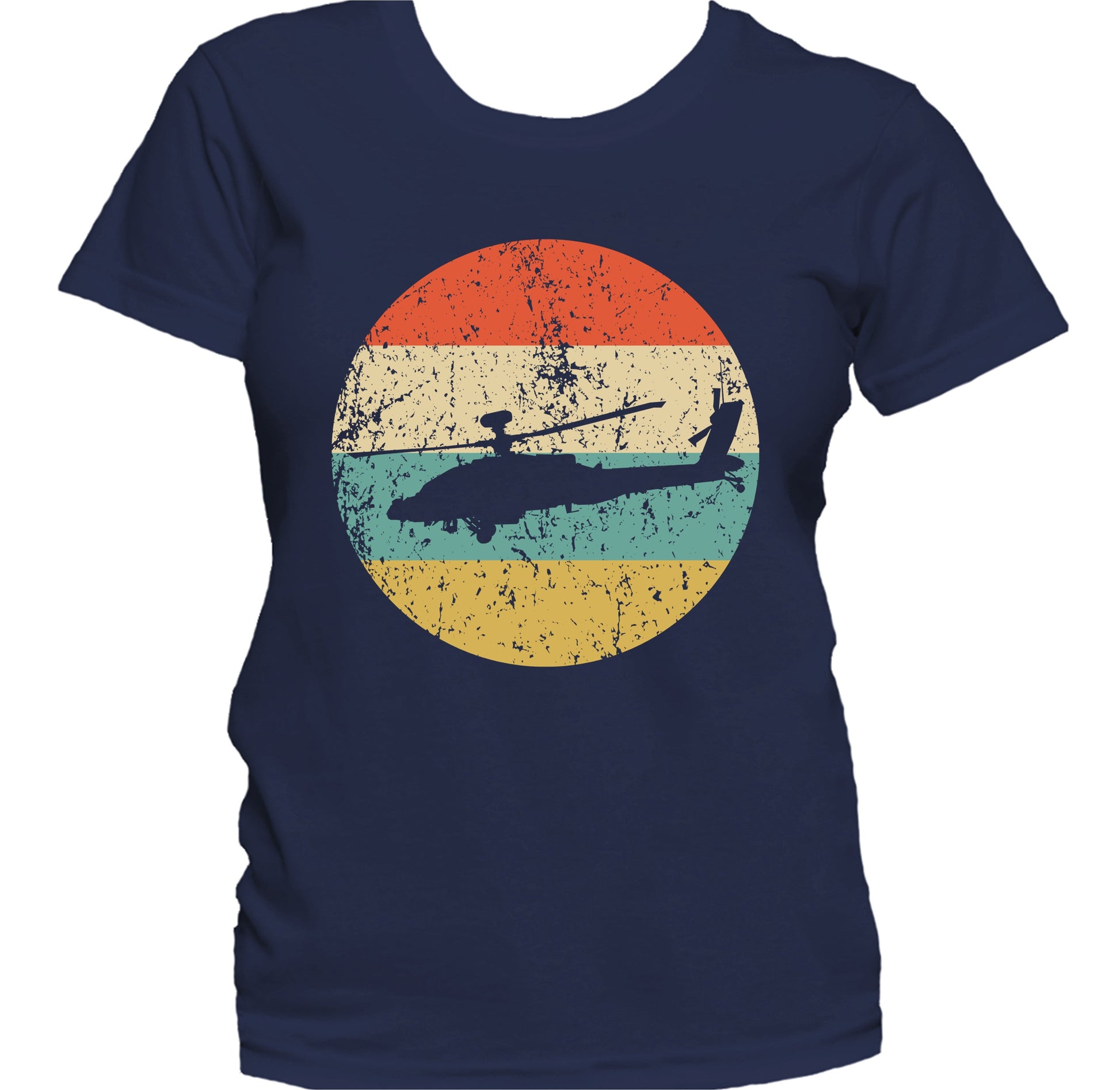 Chinook Helicopter Silhouette Retro Military Women's T-Shirt