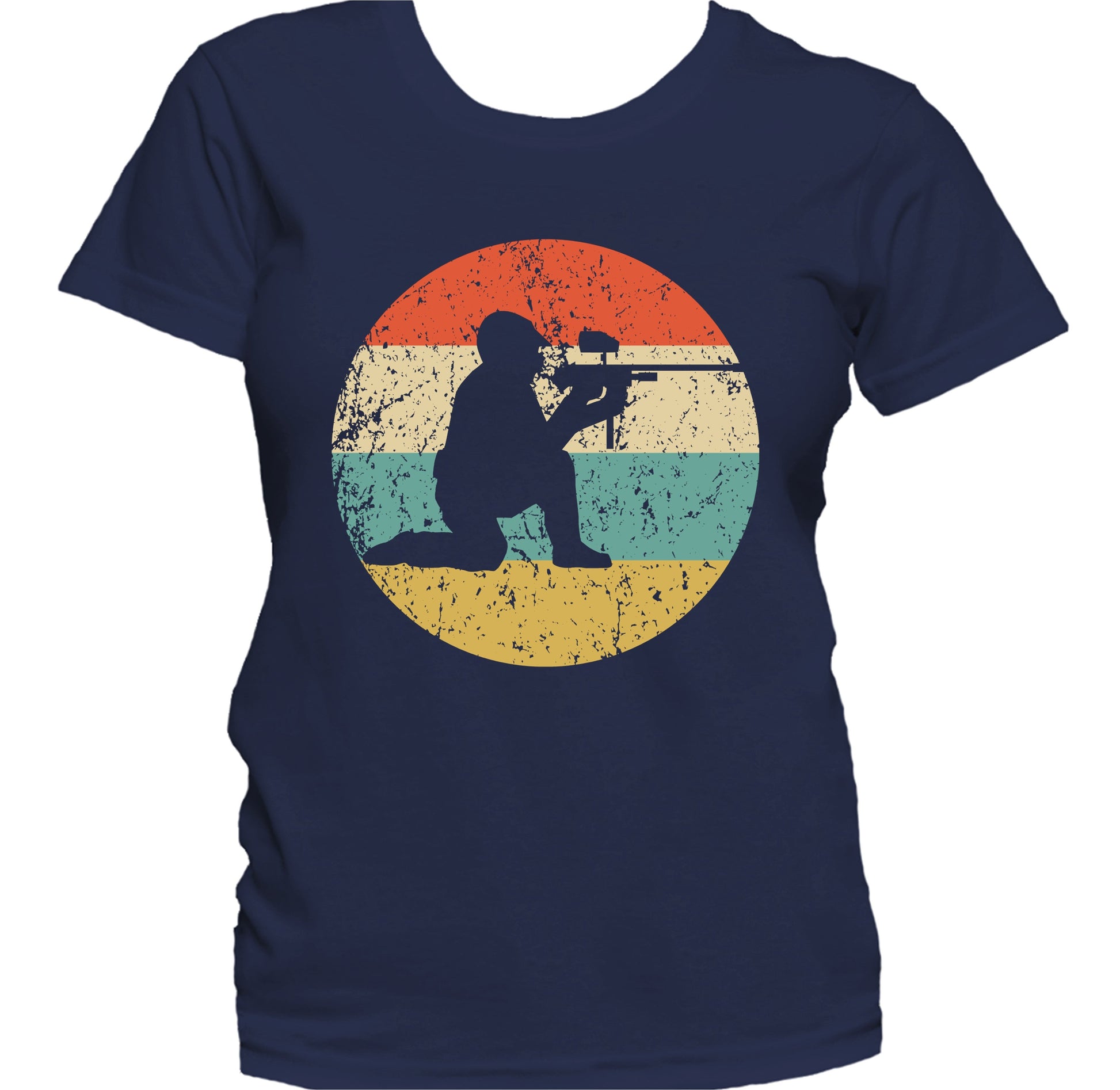 Paintball Player Silhouette Retro Sports Women's T-Shirt