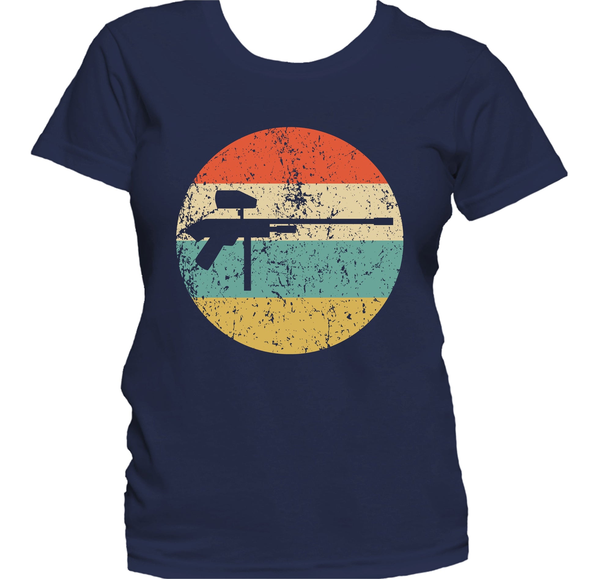 Paintball Gun Silhouette Retro Sports Women's T-Shirt