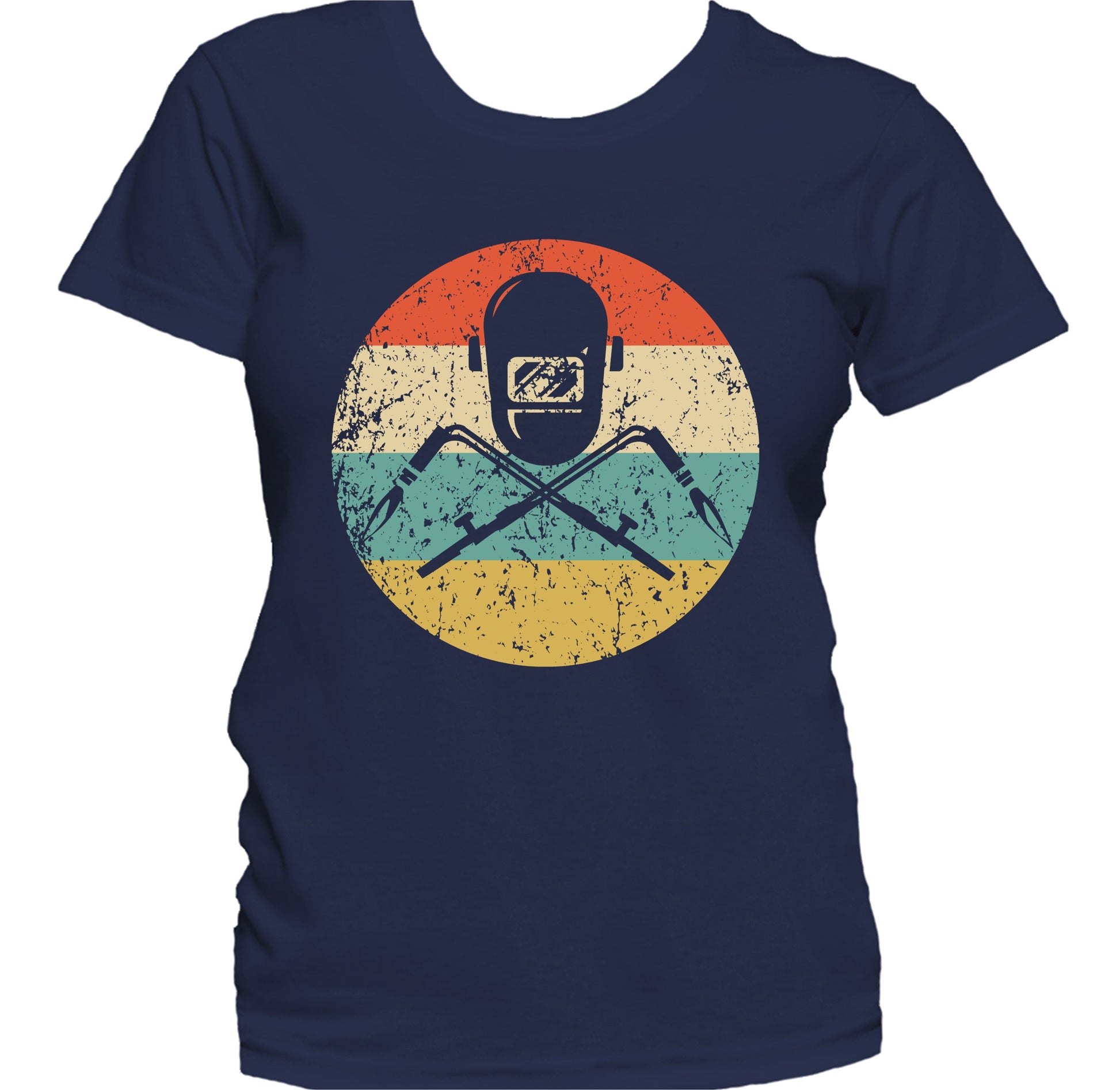 Welding Mask and Torches Silhouette Retro Welder Women's T-Shirt