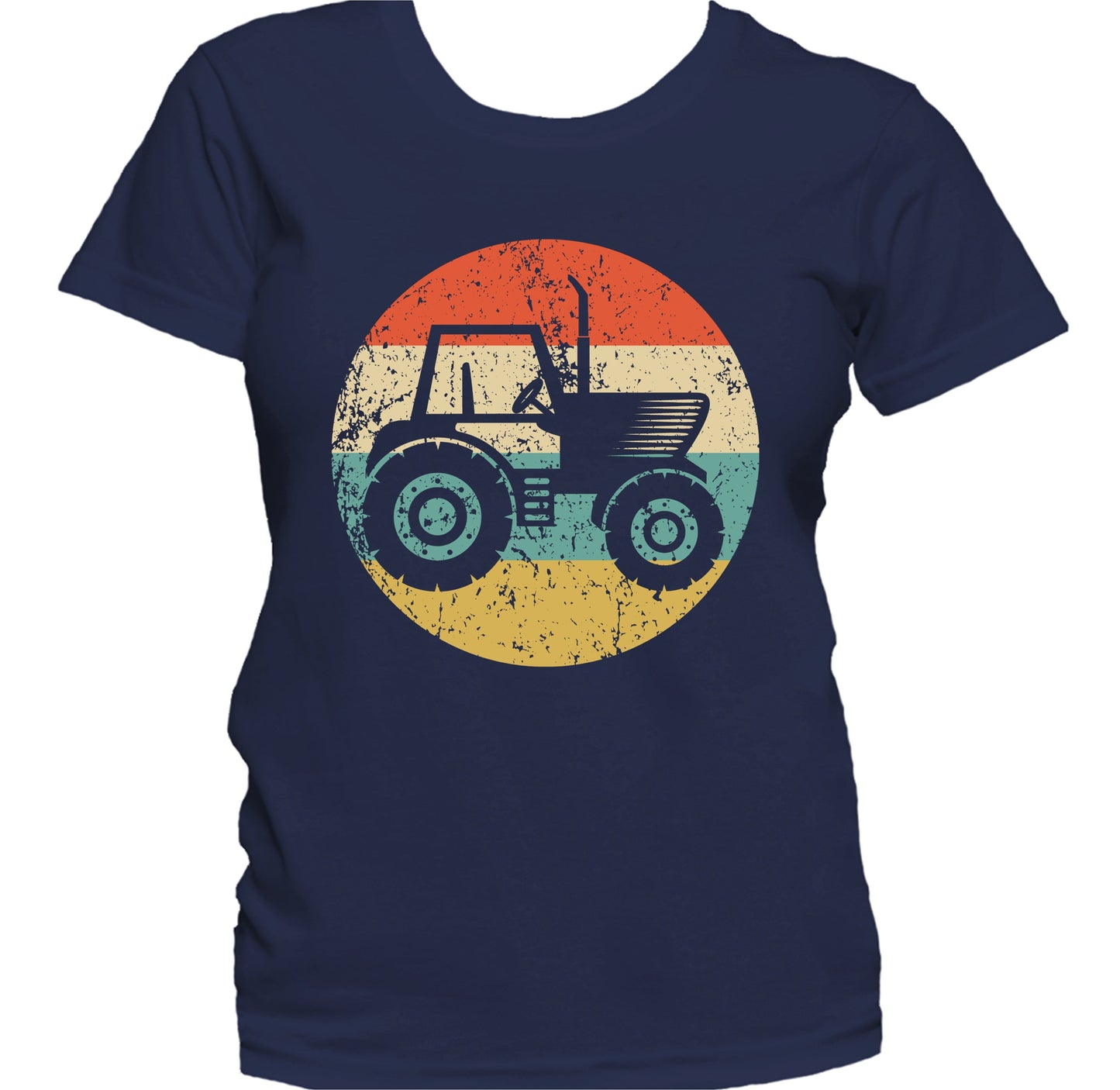 Farm Tractor Silhouette Retro Farming Farmer Women's T-Shirt