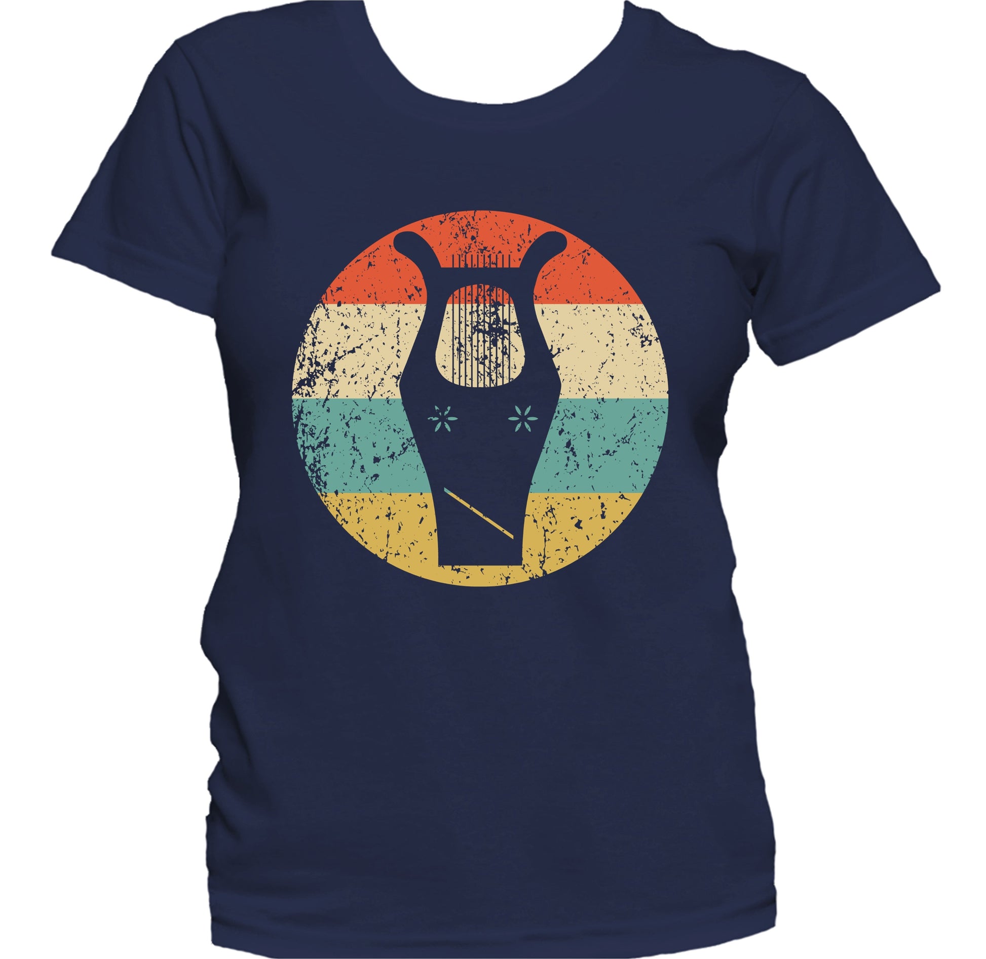 Lyre Silhouette Retro Music Musician Musical Instrument Women's T-Shirt