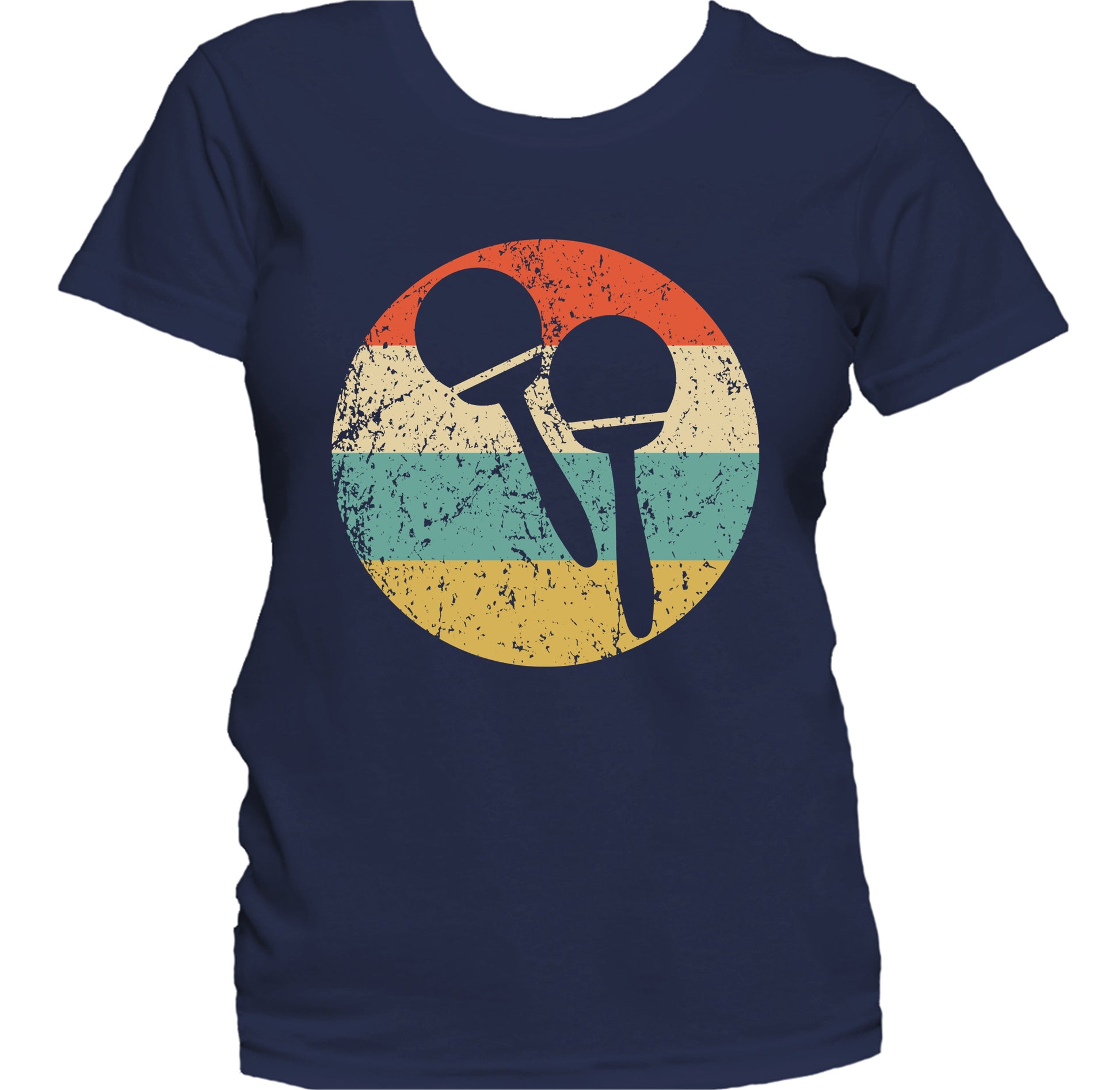 Maracas Silhouette Retro Salsa Music Musical Instrument Women's T-Shirt