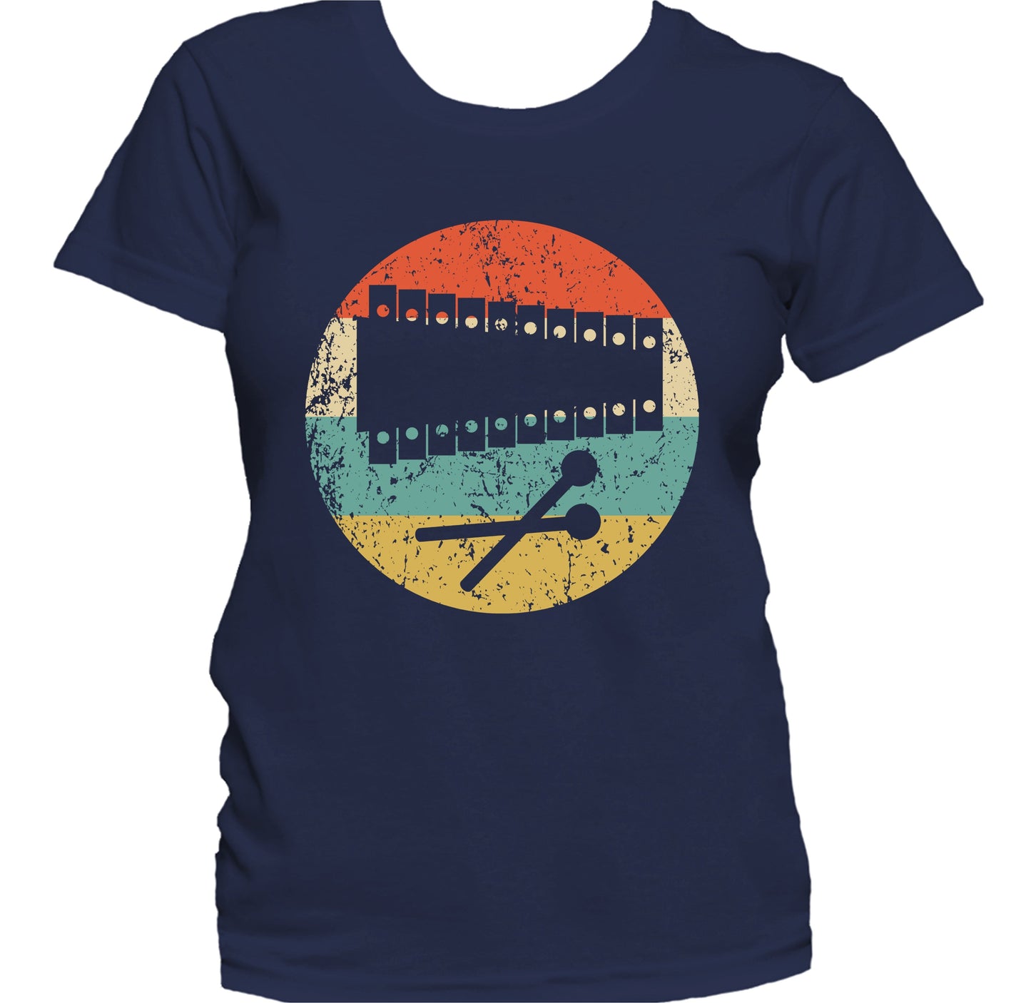 Xylophone Silhouette Retro Music Musician Musical Instrument Women's T-Shirt