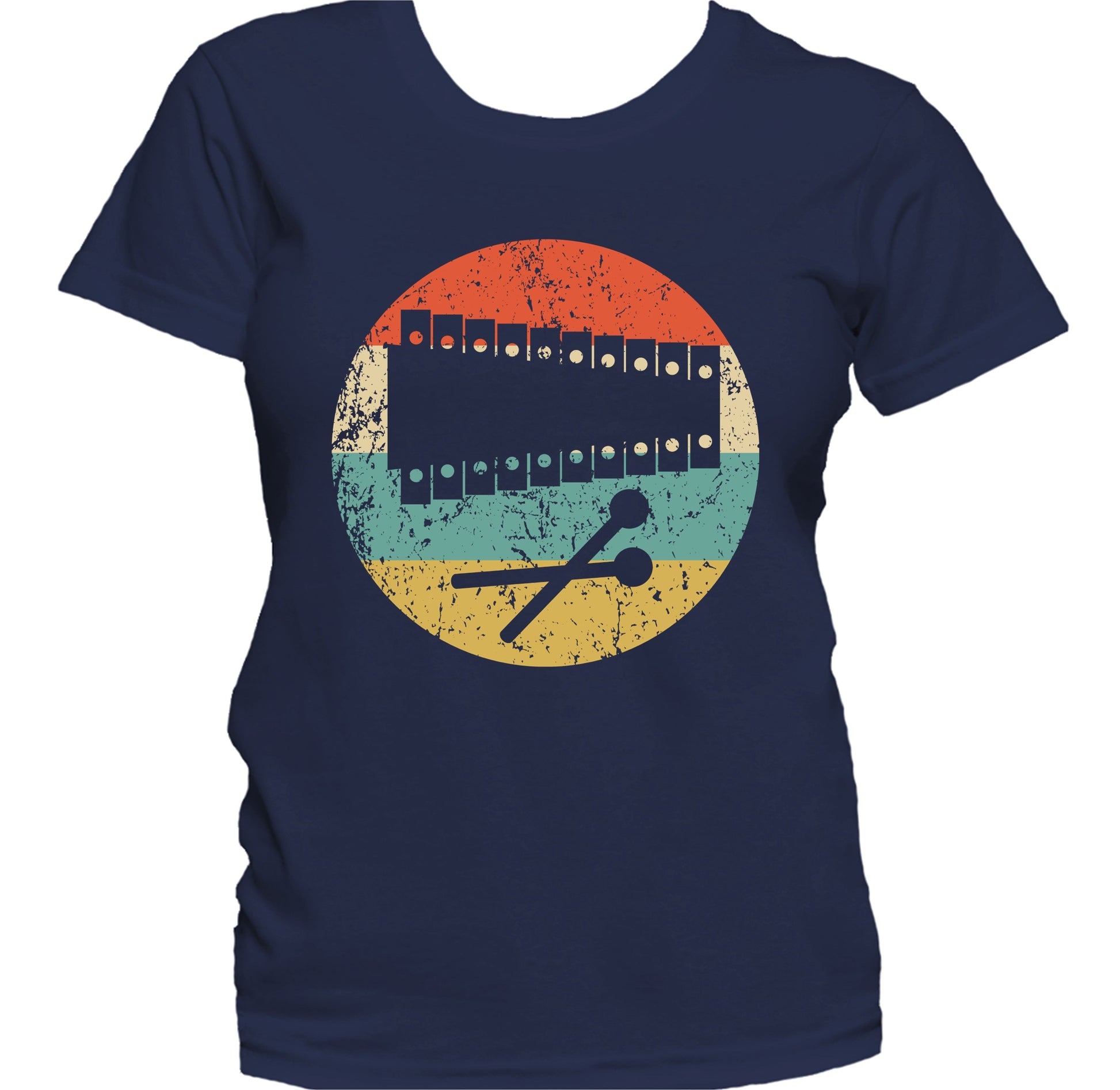 Xylophone Silhouette Retro Music Musician Musical Instrument Women's T-Shirt