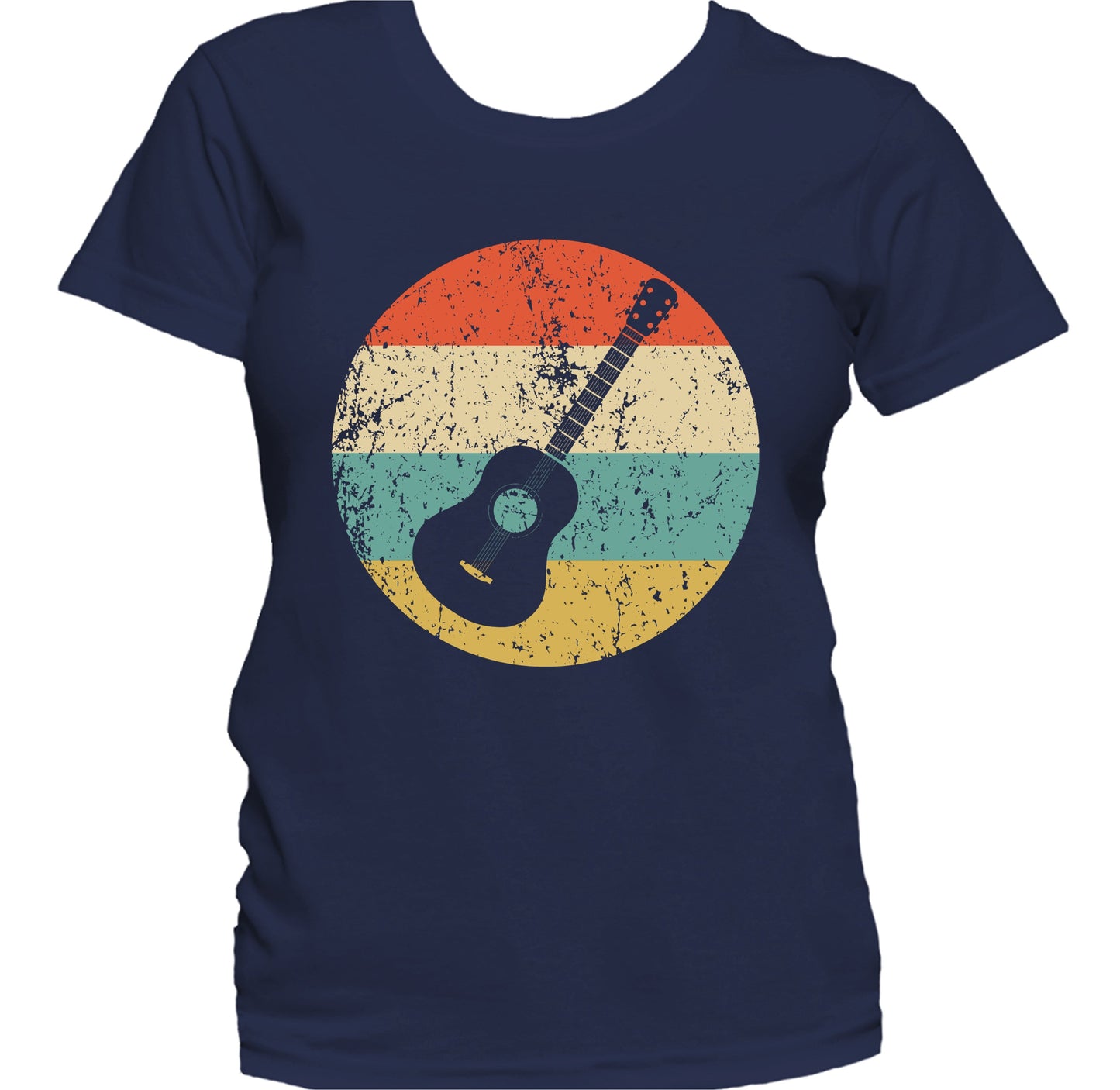 Acoustic Guitar Retro Music Musician Musical Instrument Women's T-Shirt