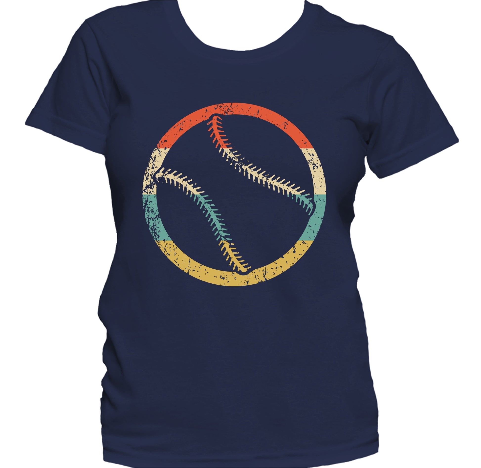 Baseball Softball Silhouette Retro Sports Women's T-Shirt