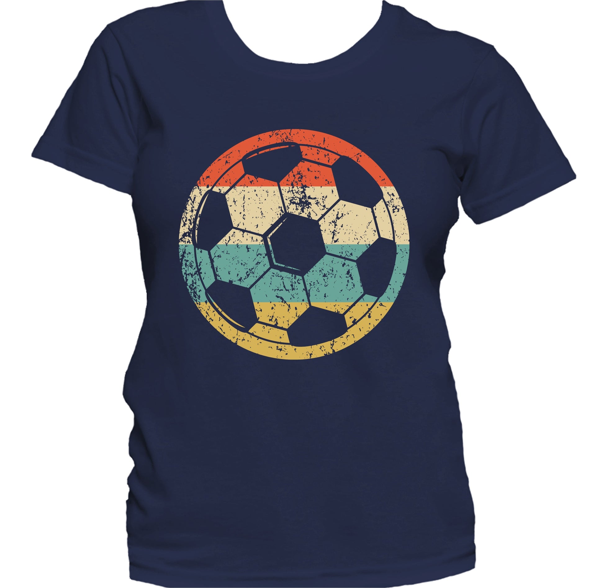 Soccer Ball Silhouette Retro Sports Women's T-Shirt