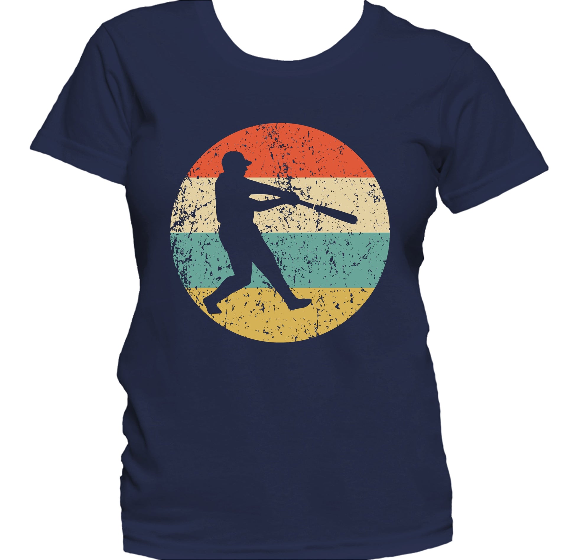 Baseball Batter Baseball Player Silhouette Retro Sports Women's T-Shirt