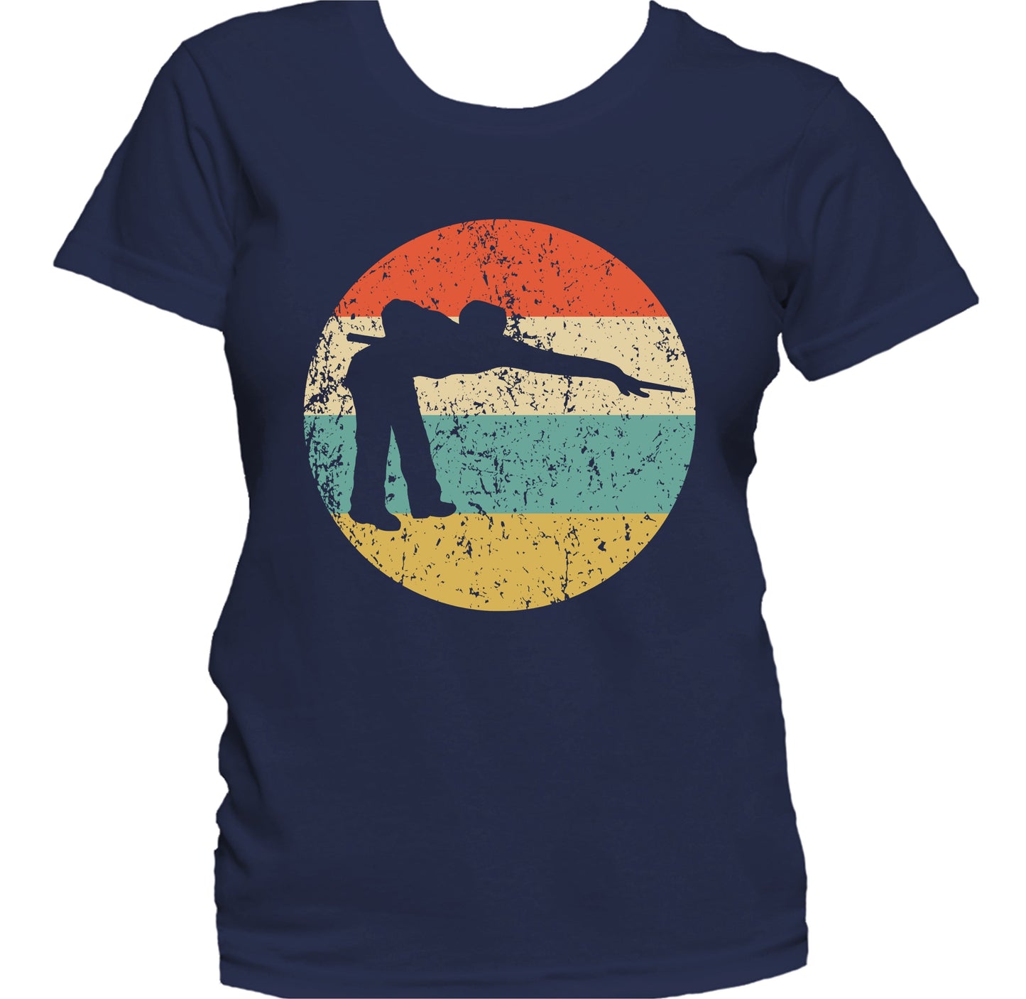 Billiards Player Pool Player Silhouette Retro Sports Women's T-Shirt