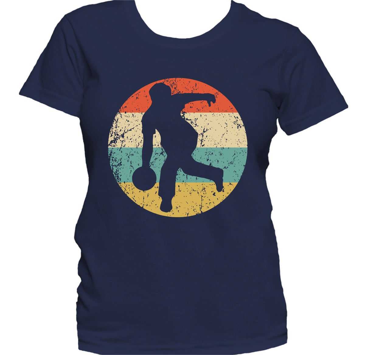 Bowler Bowling Silhouette Retro Sports Women's T-Shirt