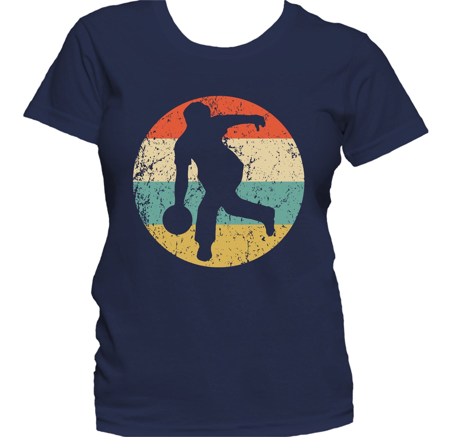 Bowler Bowling Silhouette Retro Sports Women's T-Shirt