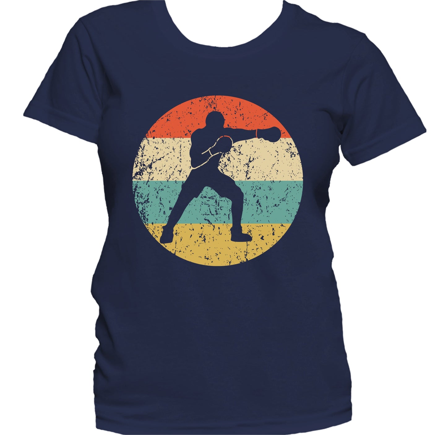 Boxer Punch Boxing Silhouette Retro Sports Women's T-Shirt