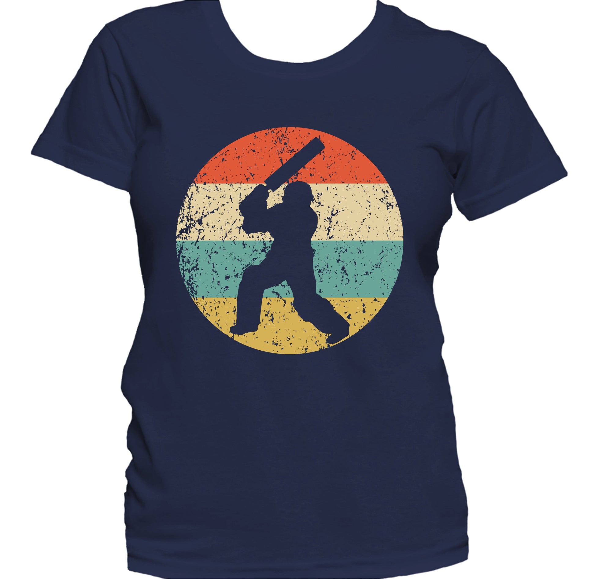 Cricket Player Silhouette Retro Sports Women's T-Shirt