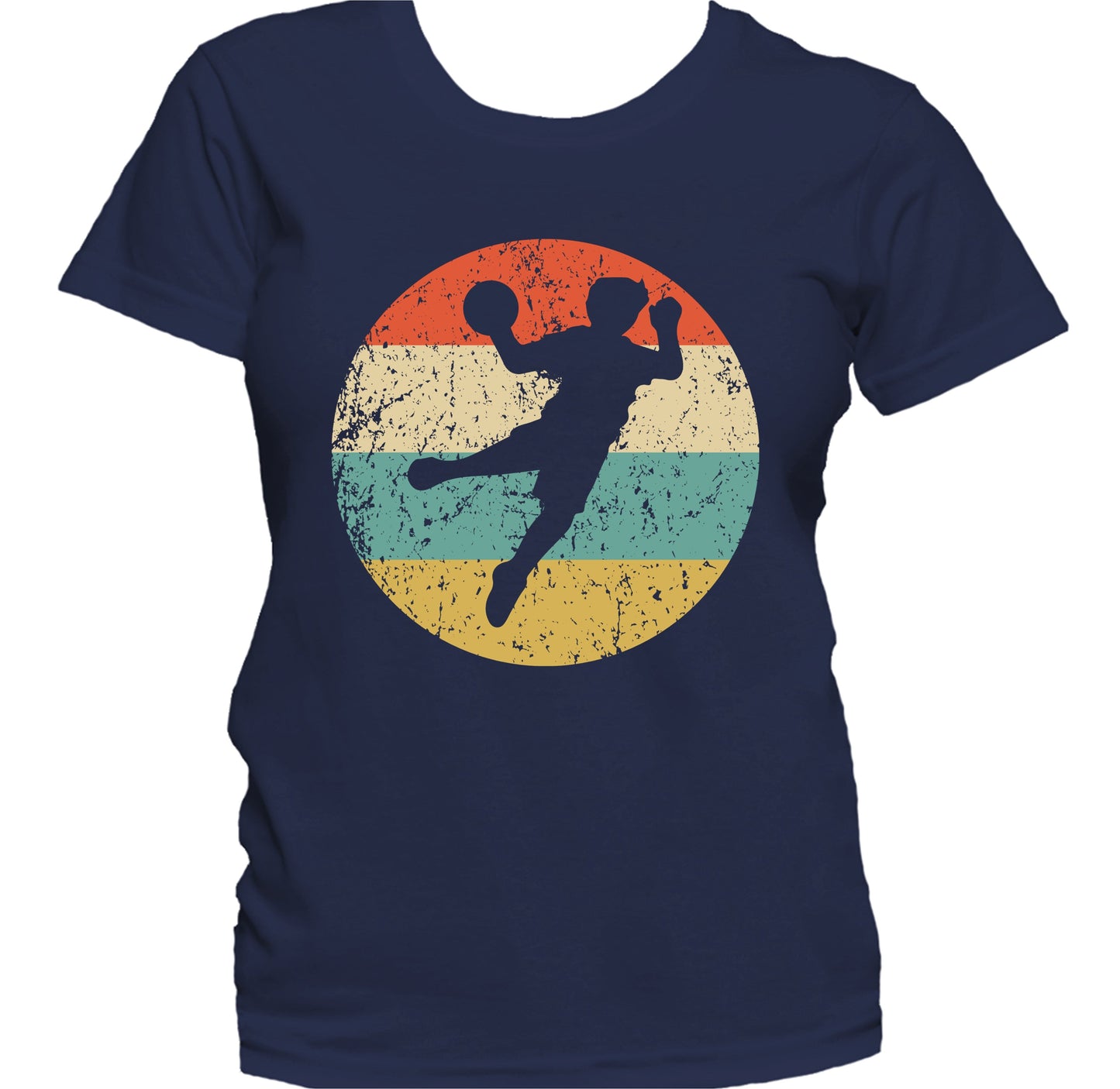 Handball Dodgeball Player Silhouette Retro Sports Women's T-Shirt