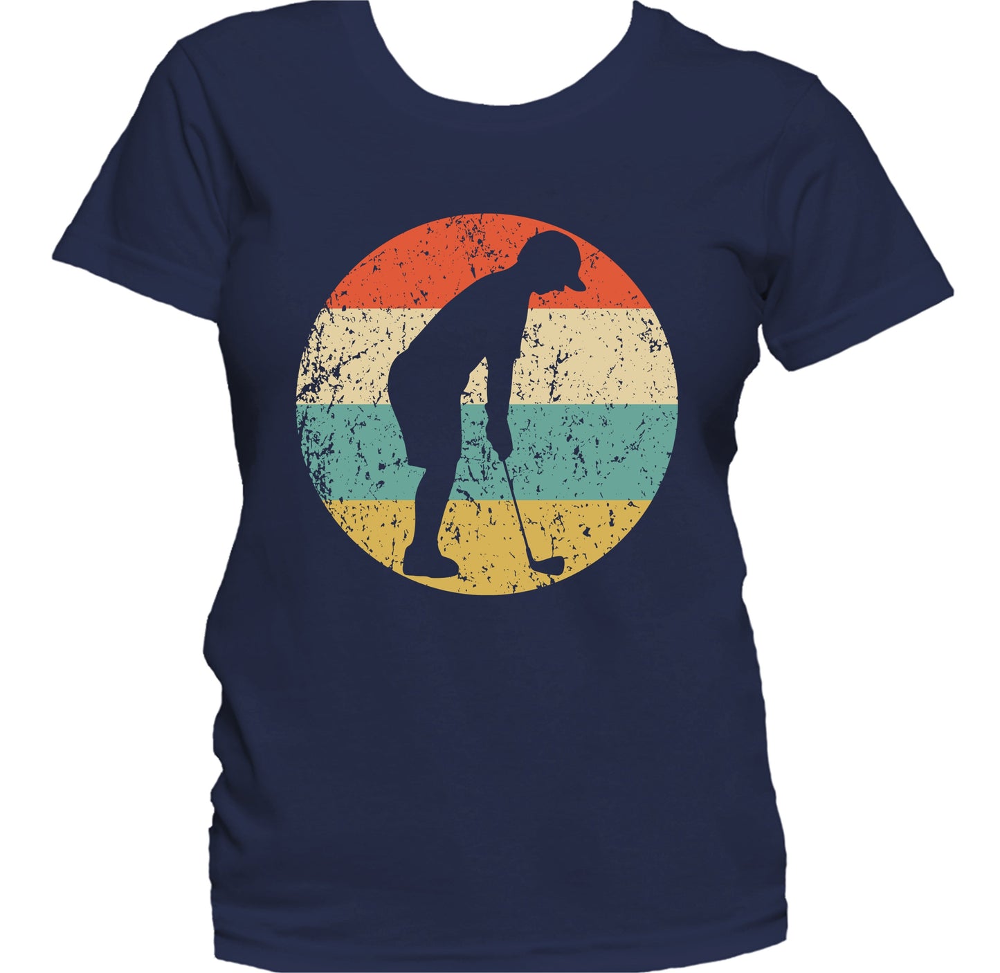 Golf Golfer Golfing Silhouette Retro Sports Women's T-Shirt