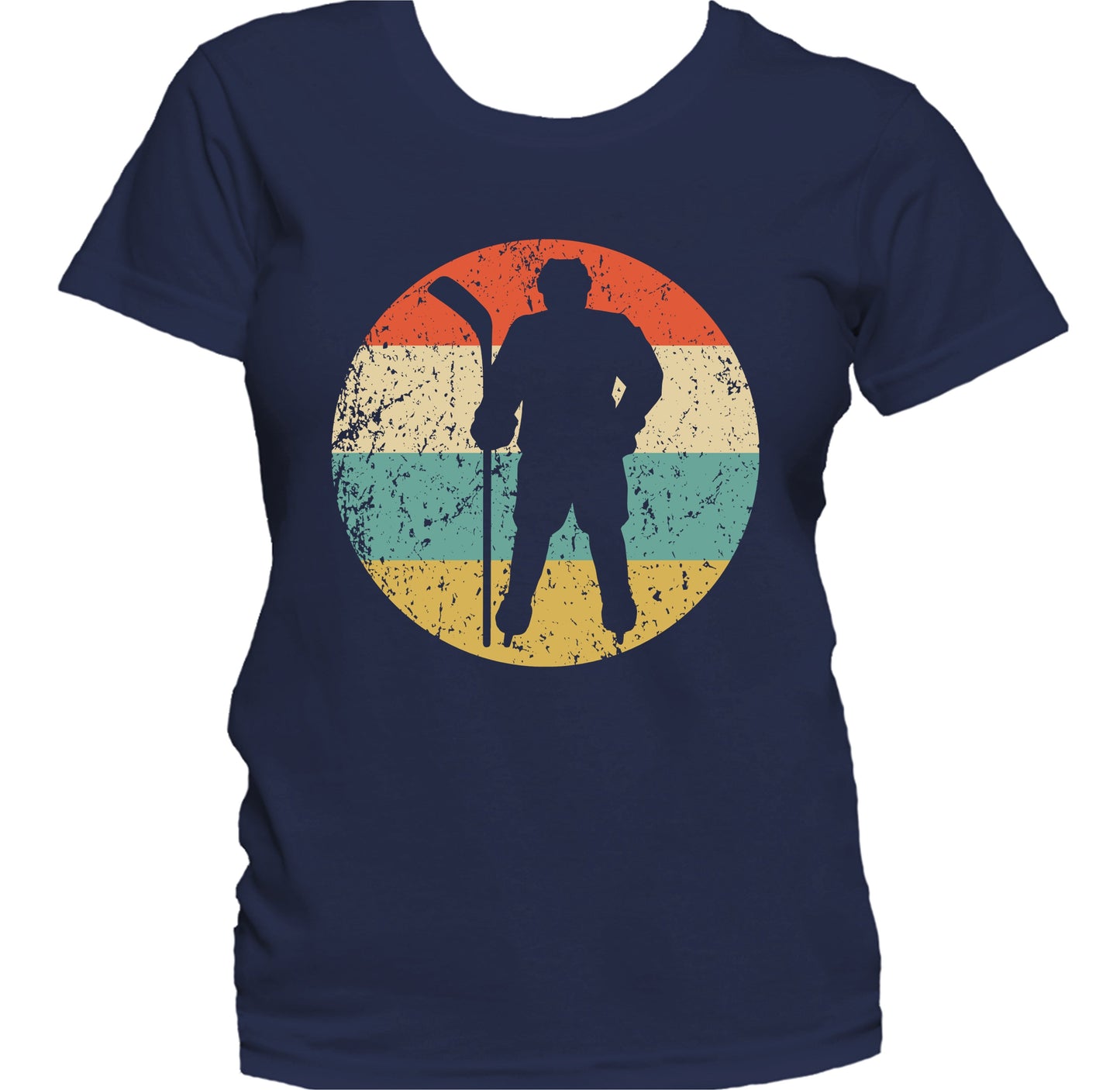 Hockey Player Silhouette Retro Sports Women's T-Shirt