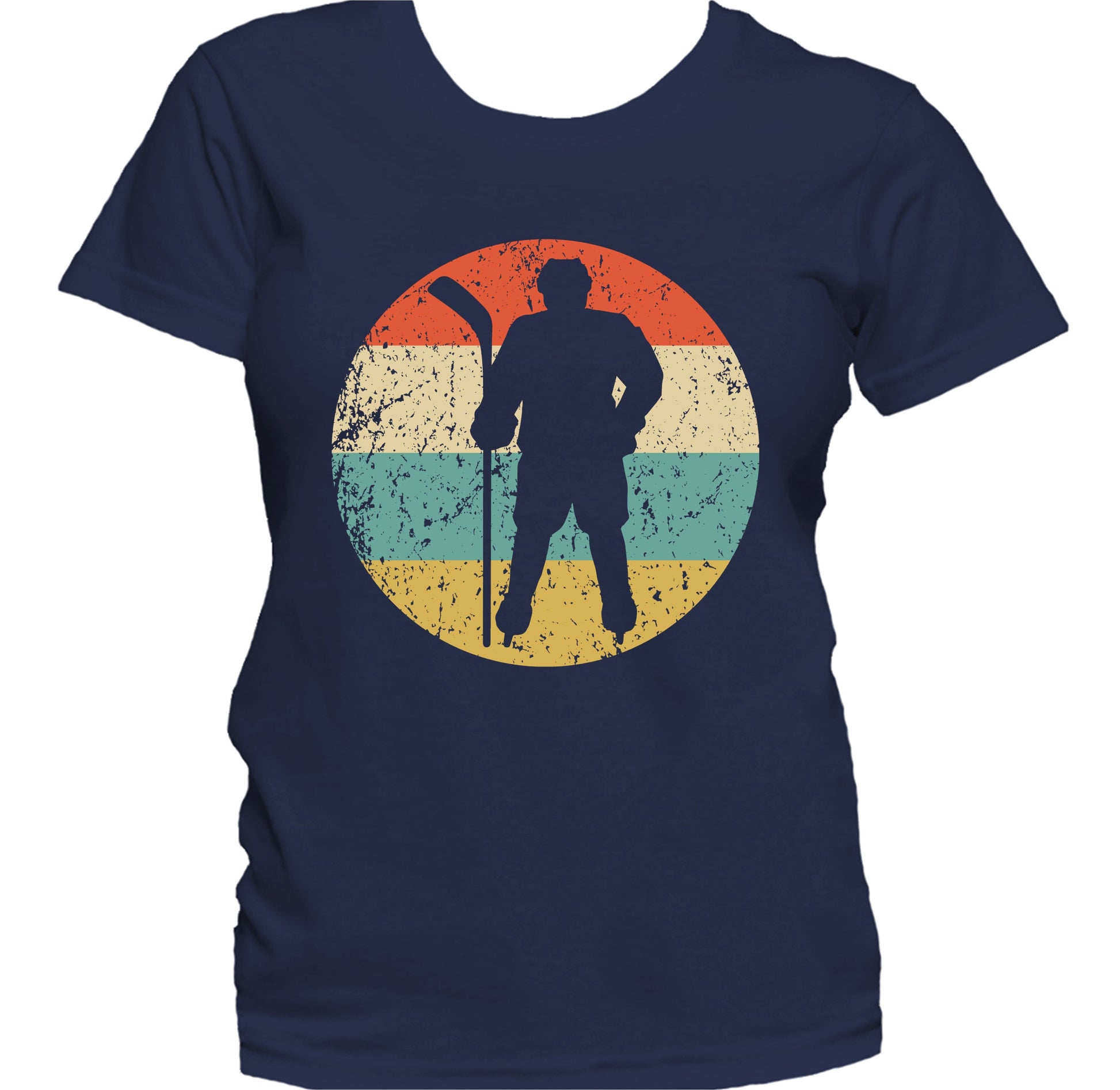 Hockey Player Silhouette Retro Sports Women's T-Shirt