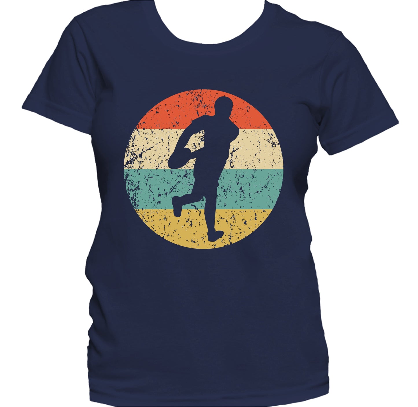Rugby Player Silhouette Retro Sports Women's T-Shirt