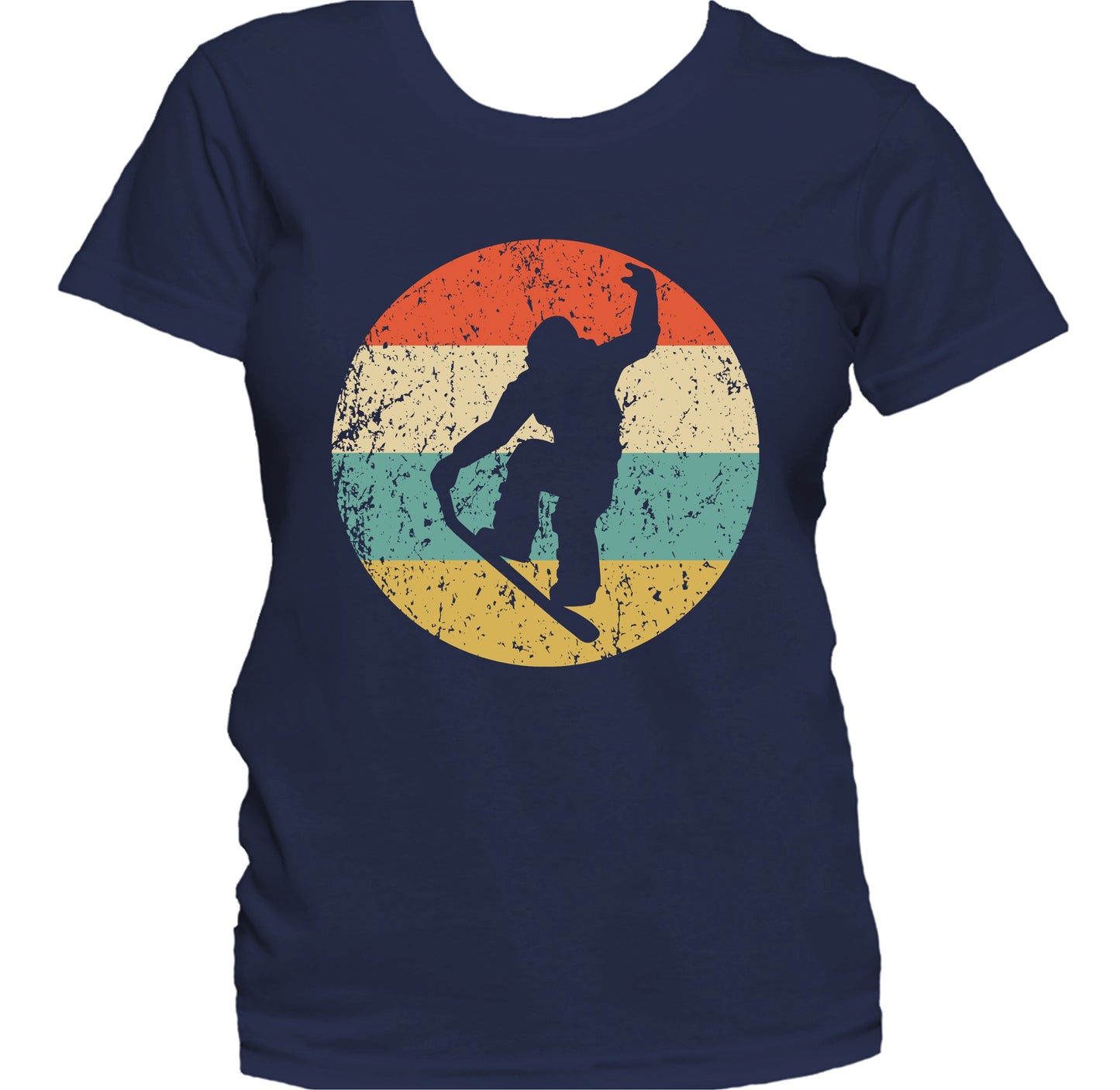 Snowboard Trick Nose Grab Silhouette Retro Snowboarding Women's T-Shirt