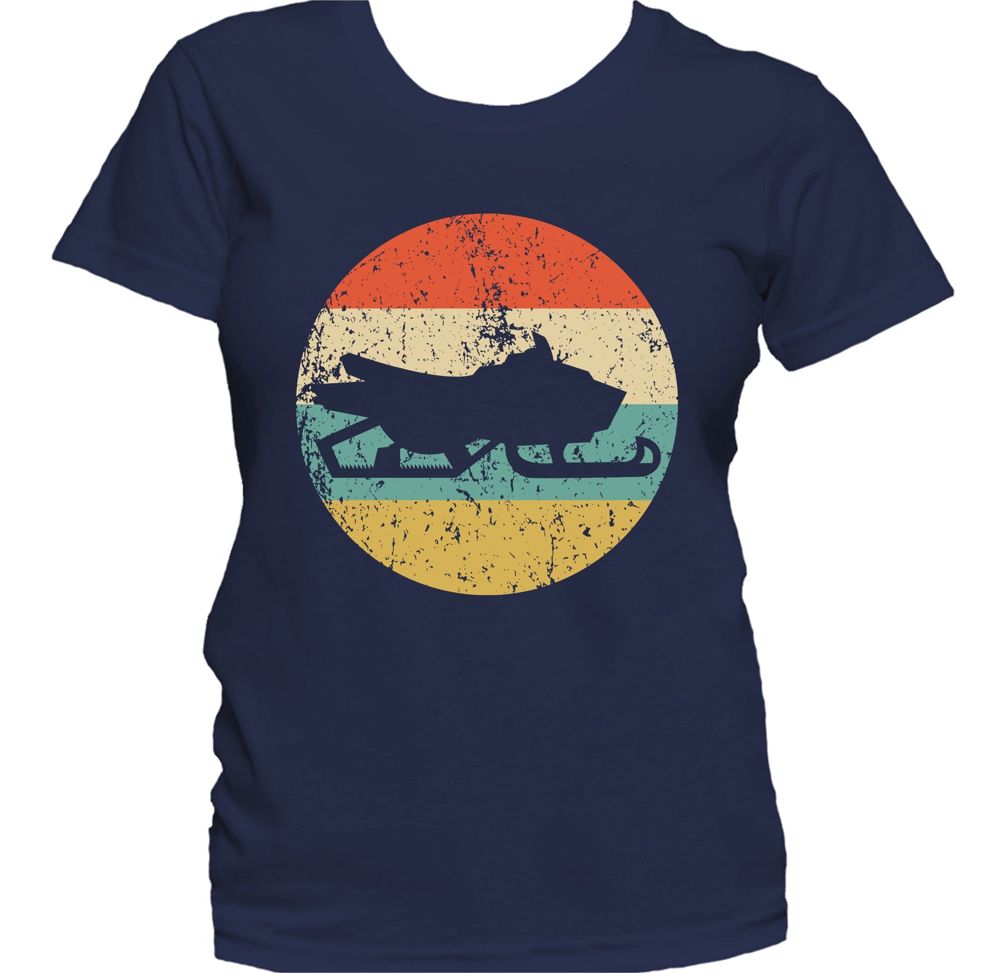 Snowmobile Silhouette Retro Winter Sports Women's T-Shirt