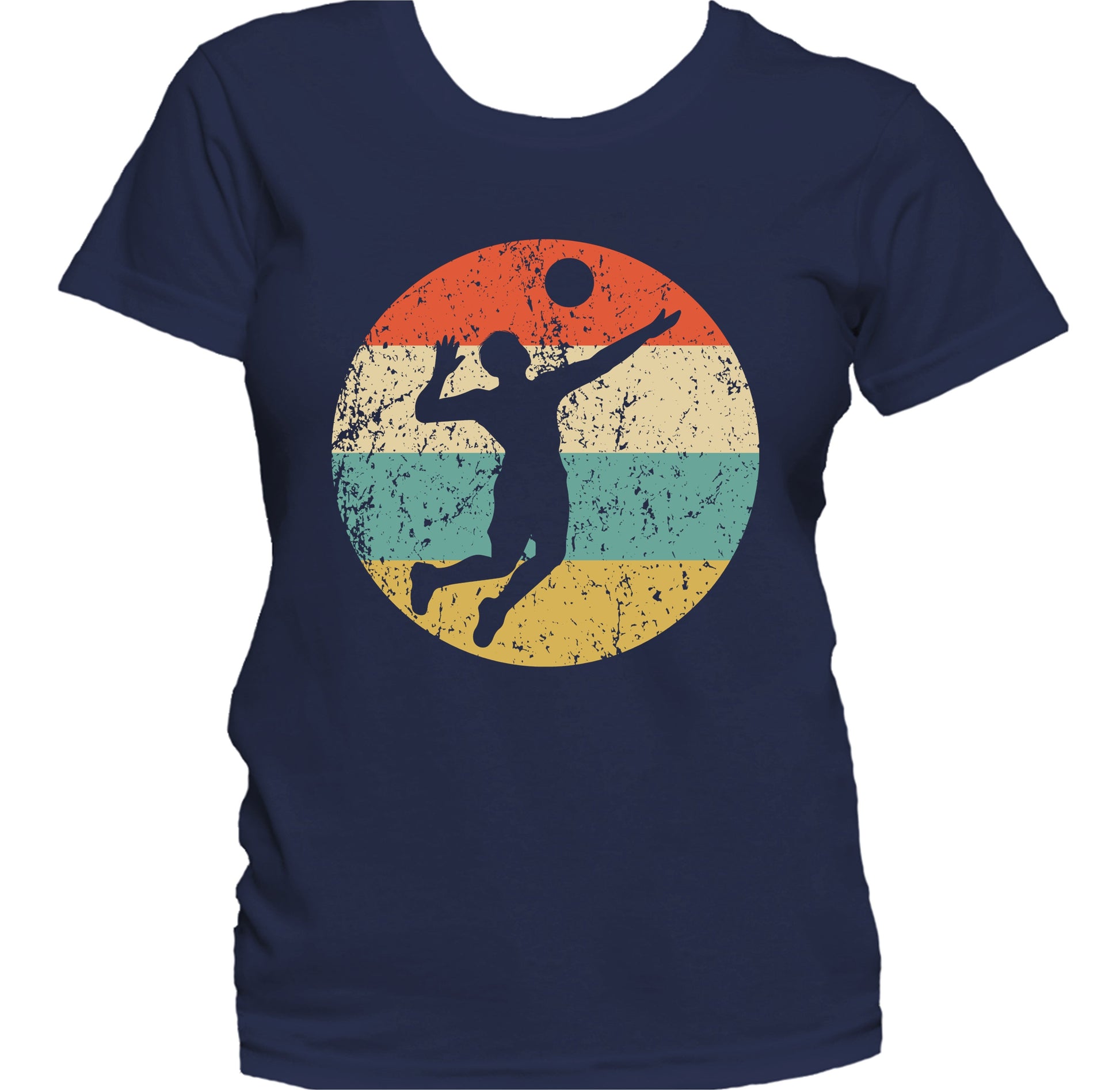 Volleyball Player Serve Silhouette Retro Sports Women's T-Shirt