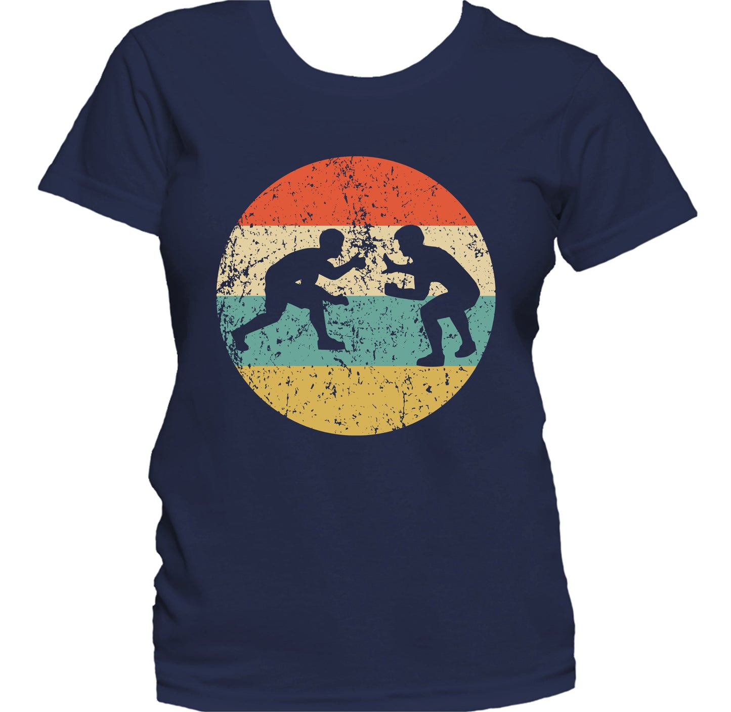 Wrestling Wrestlers Silhouette Retro Sports Women's T-Shirt