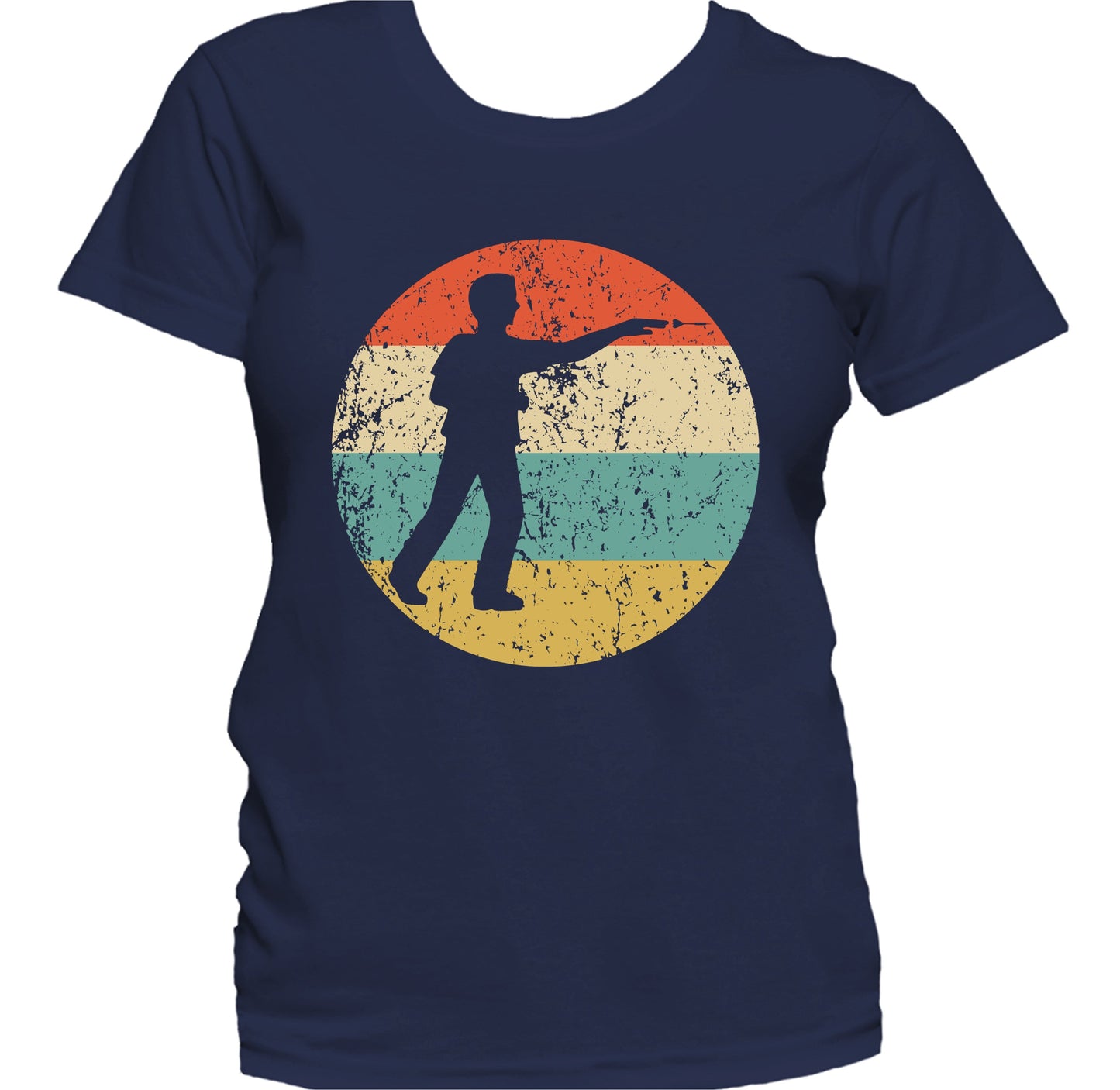 Darts Player Silhouette Retro Darts Women's T-Shirt