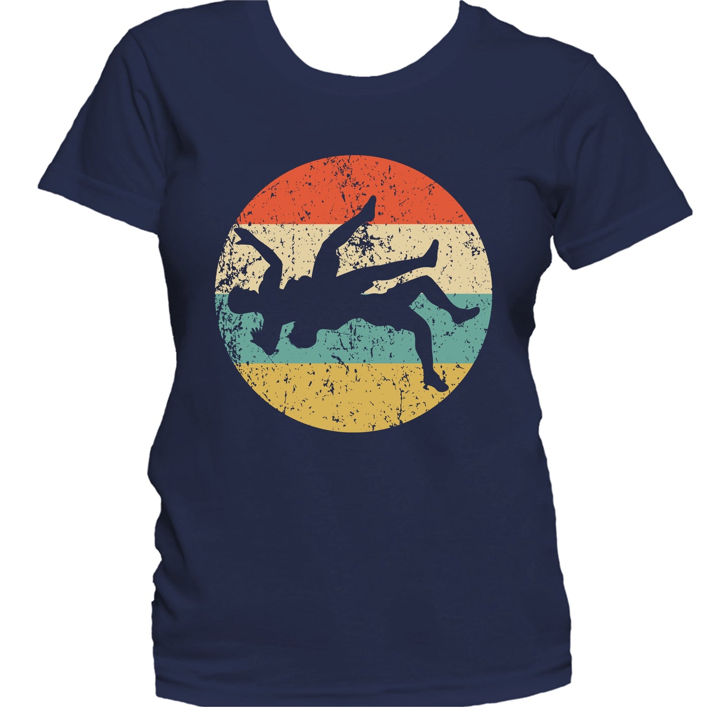 Wrestler Takedown Wrestling Silhouette Retro Sports Women's T-Shirt