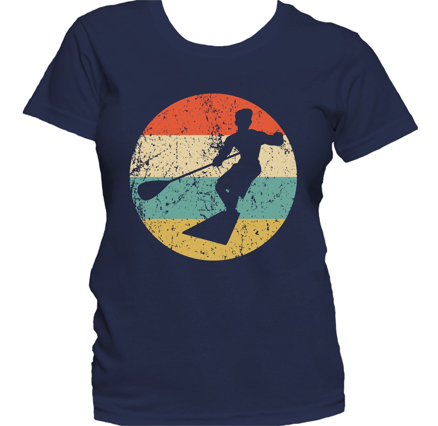 Paddleboarding Paddleboarder Silhouette Retro Water Sports Women's T-Shirt