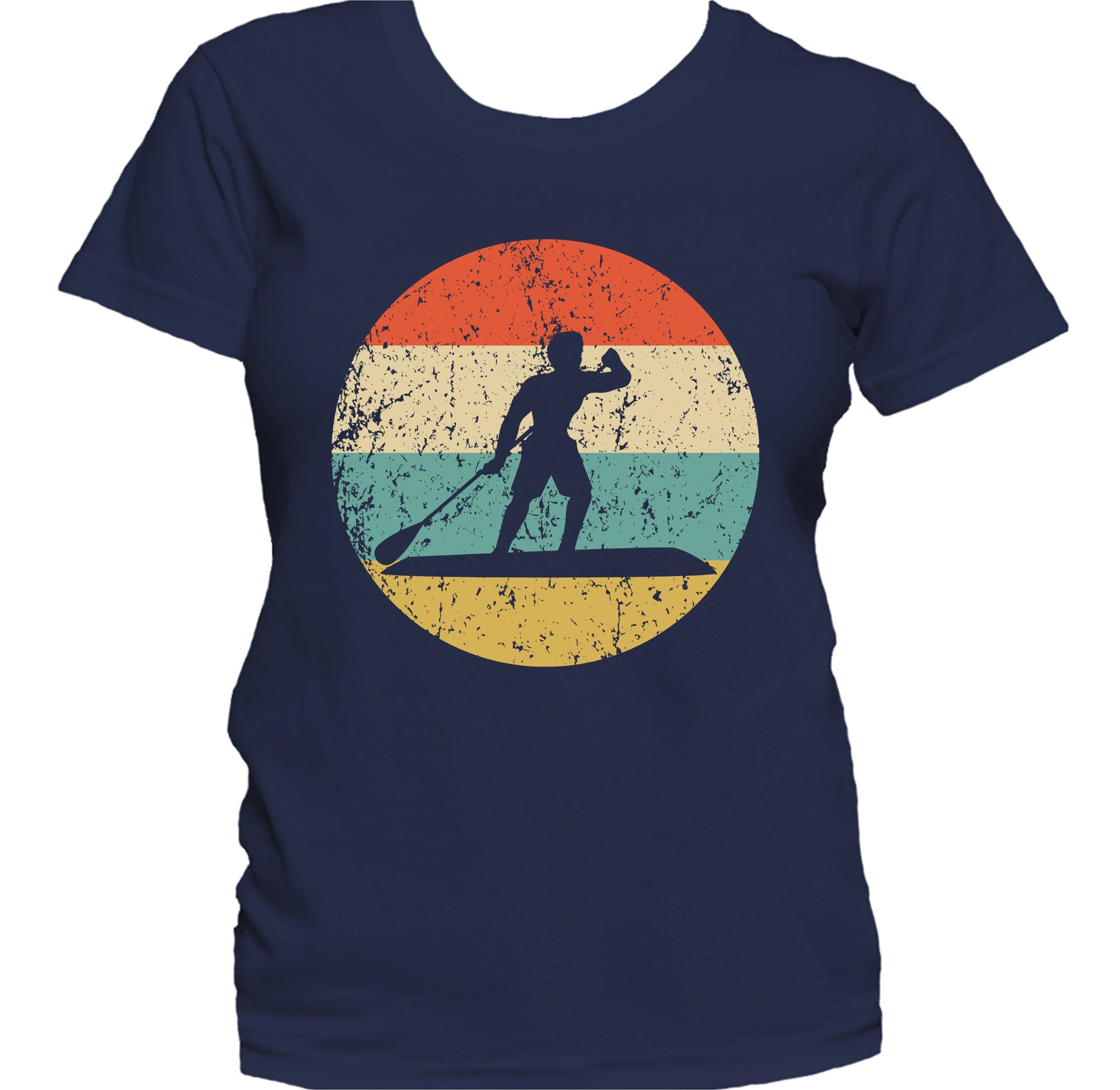 Paddleboarder Paddleboarding Silhouette Retro Paddleboard Women's T-Shirt