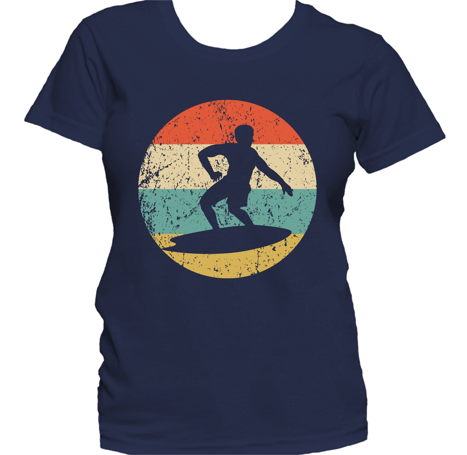 Surfing Silhouette Retro Surfer Women's T-Shirt