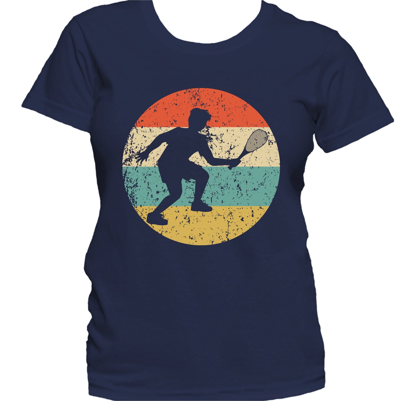Racquetball Player Silhouette Retro Sports Women's T-Shirt