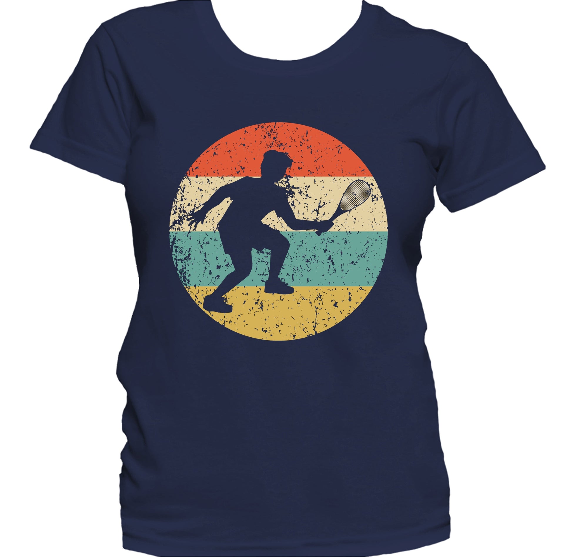 Racquetball Player Silhouette Retro Sports Women's T-Shirt
