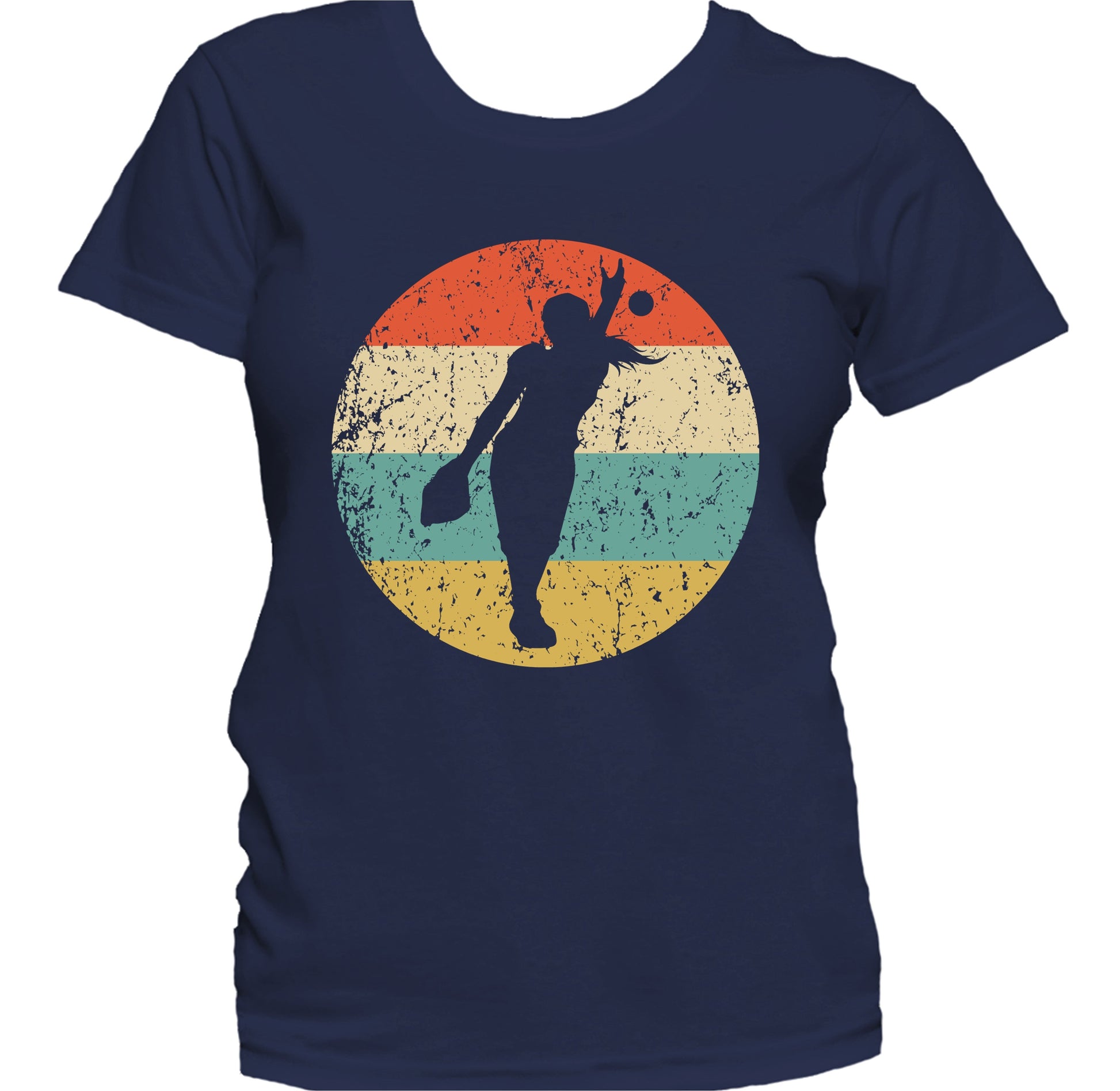 Softball Pitcher Silhouette Retro Softball Player Women's T-Shirt