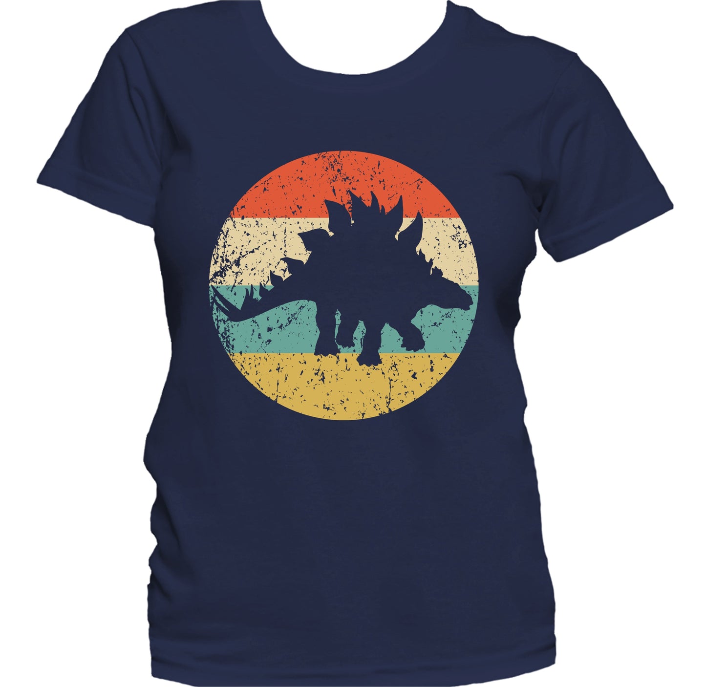 Stegosaurus Silhouette Retro Dinosaur Women's T-Shirt