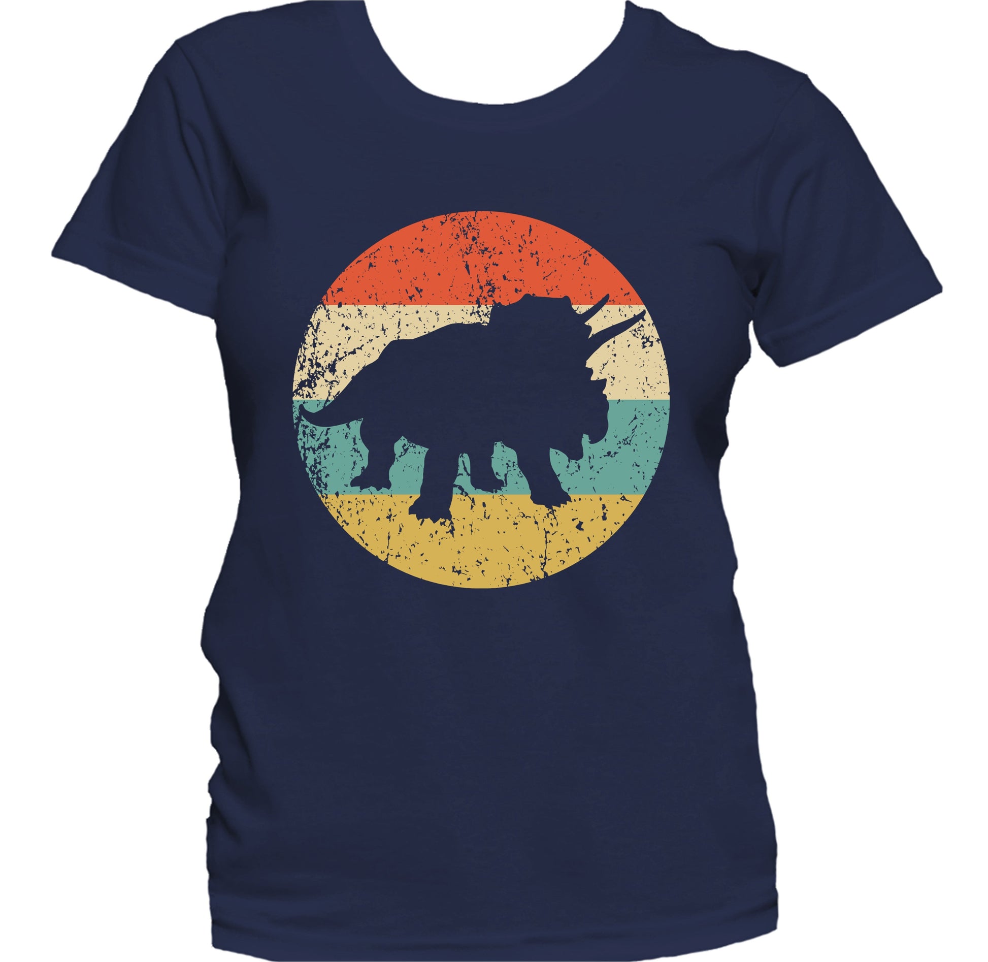 Triceratops Silhouette Retro Dinosaur Women's T-Shirt