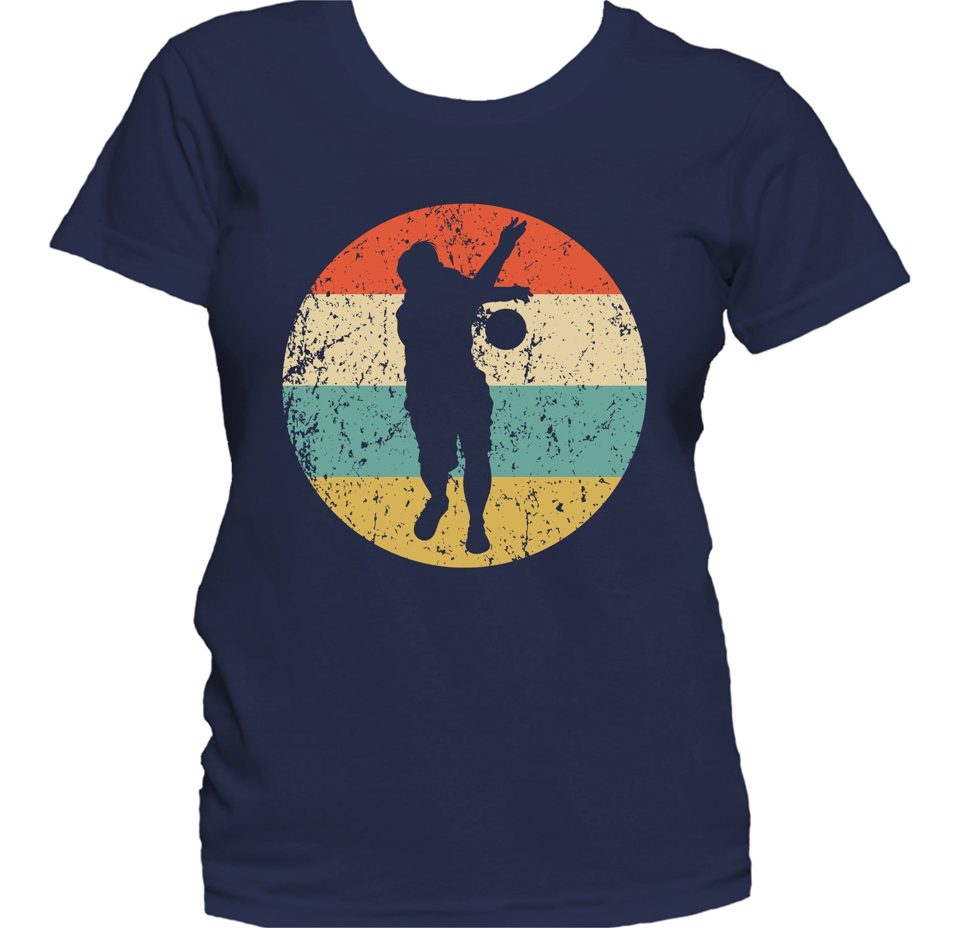 Bocce Ball Player Silhouette Retro Bocce Women's T-Shirt