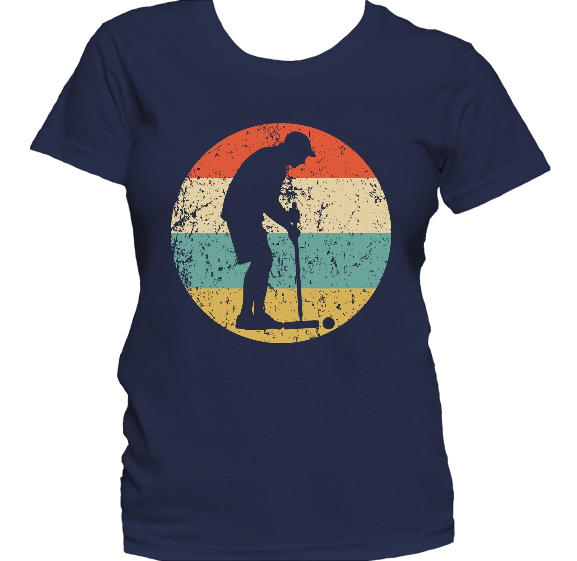 Croquet Player Silhouette Retro Croquet Women's T-Shirt